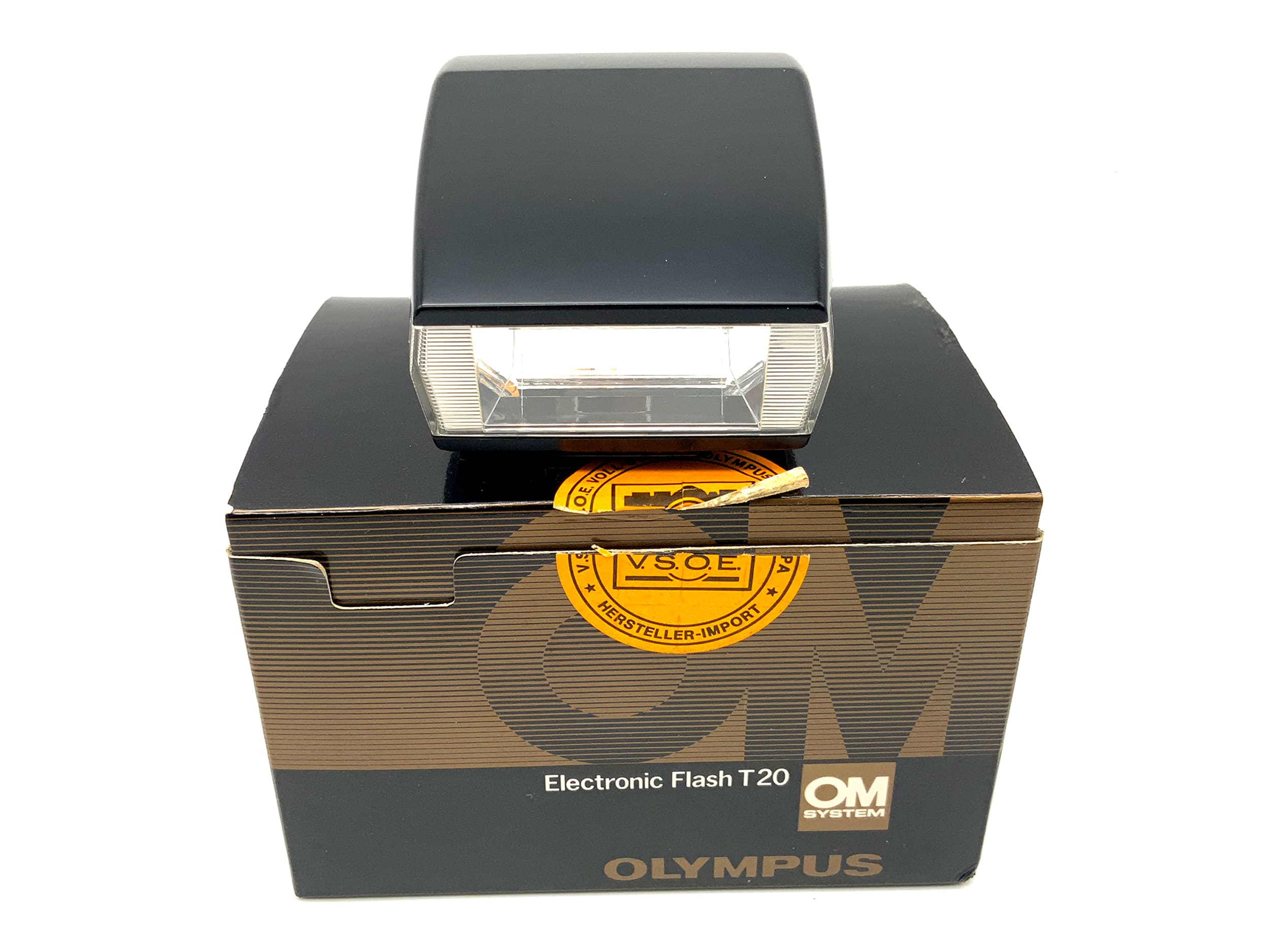 Olympus Electronic flash T20 flash unit OM-2 with original packaging for OM system flash units