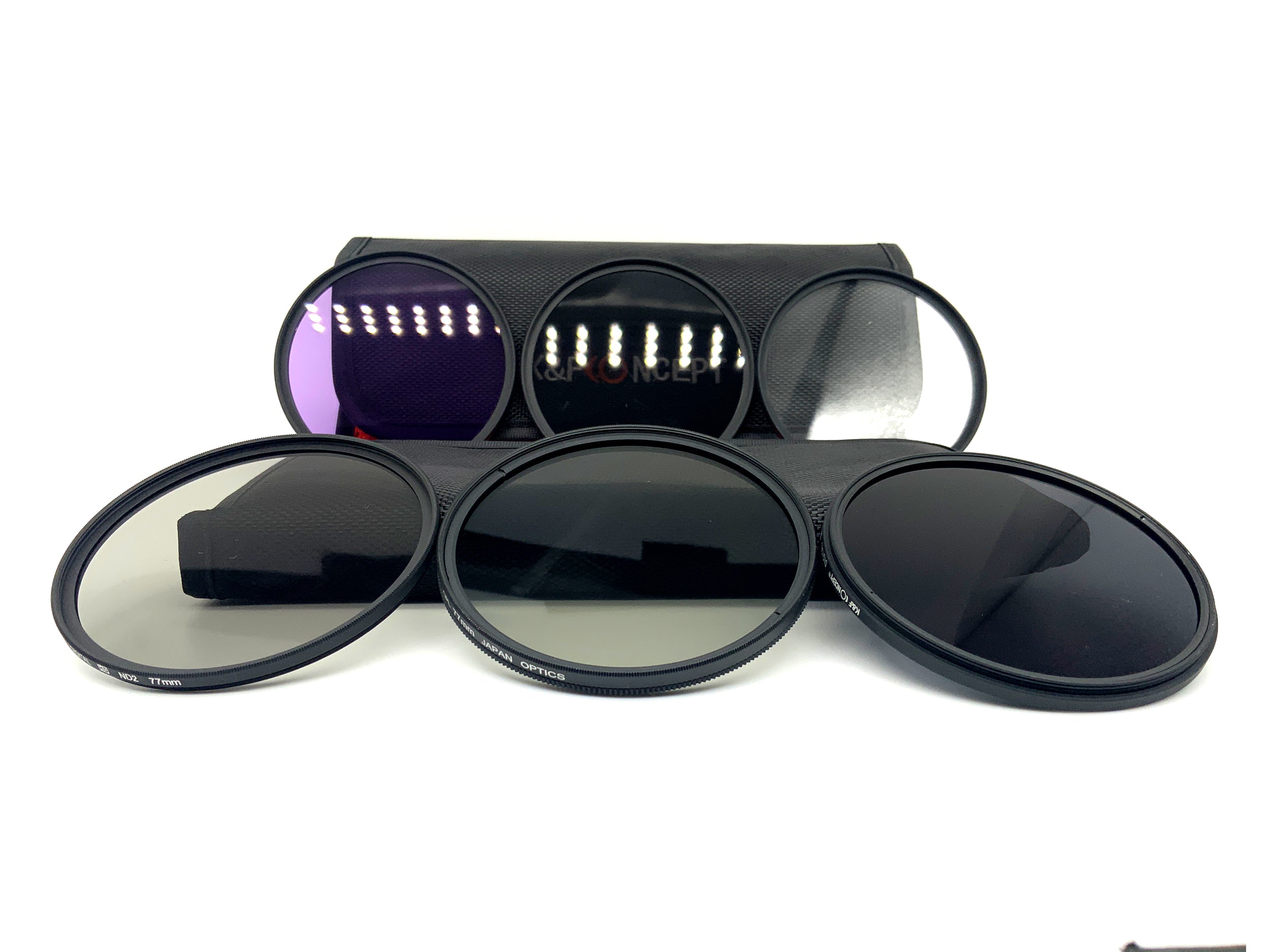 K&F Concept 6er Filterset Digital HD Slim UV, CPL, FLD, ND2/4/8+Case 77mm