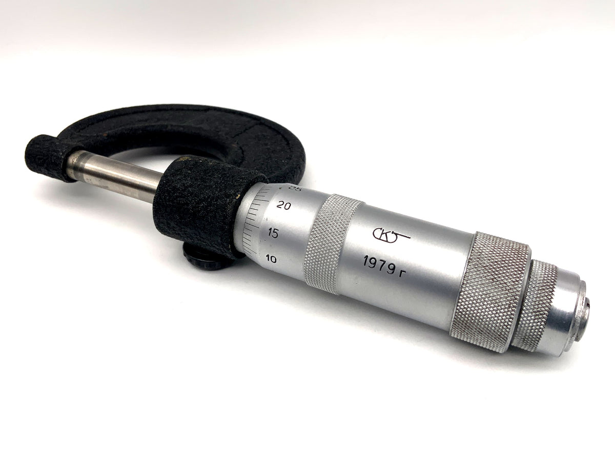 USSR micrometer silver 0.01mm 0-25mm thread