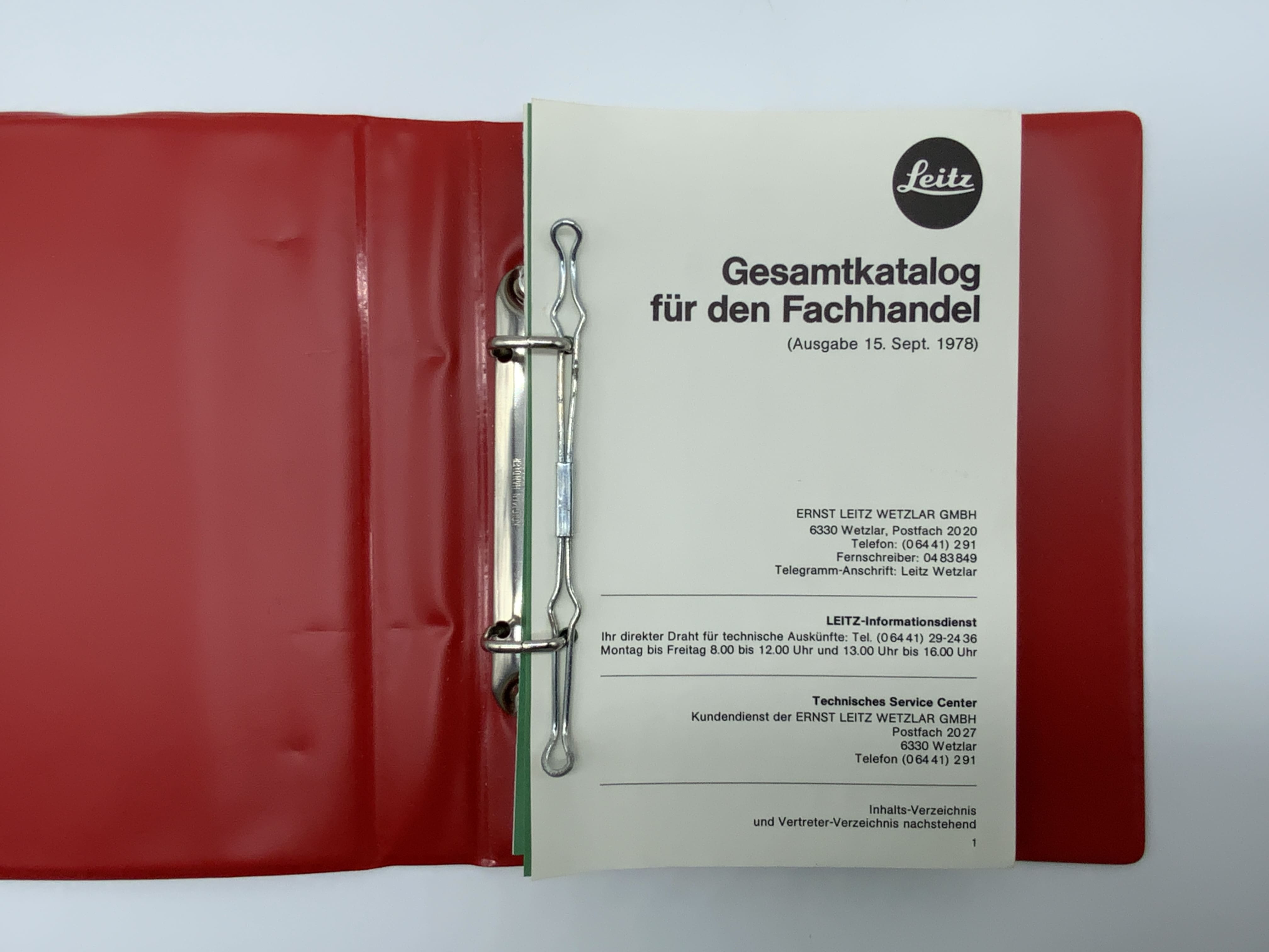 Leitz Complete Catalog for Specialist Retailers, September 15, 1978, German Catalog