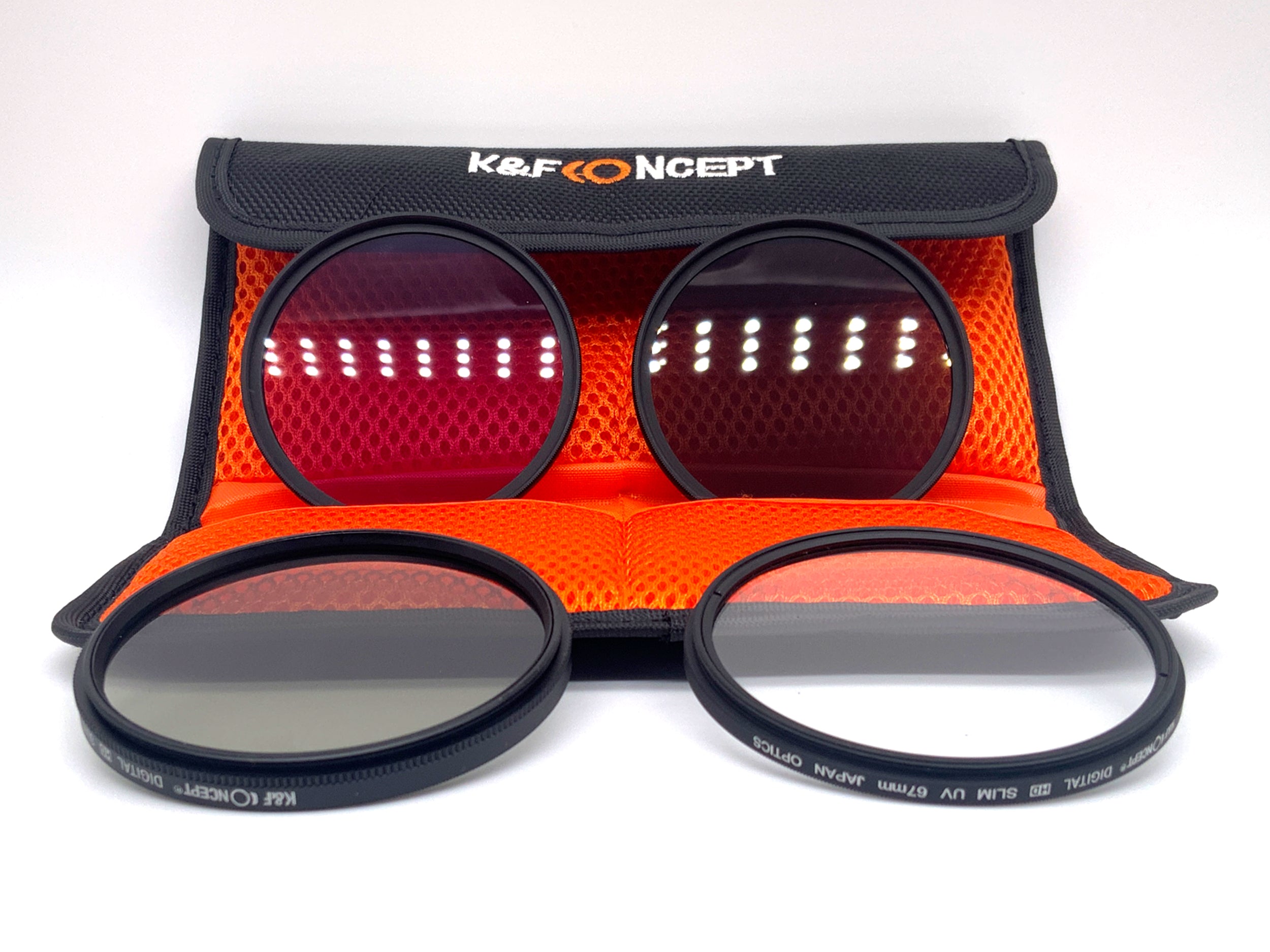 K&F Concept 6er Filterset Digital HD Slim UV/CPL/FLD/ND4 + Case Filter 67mm
