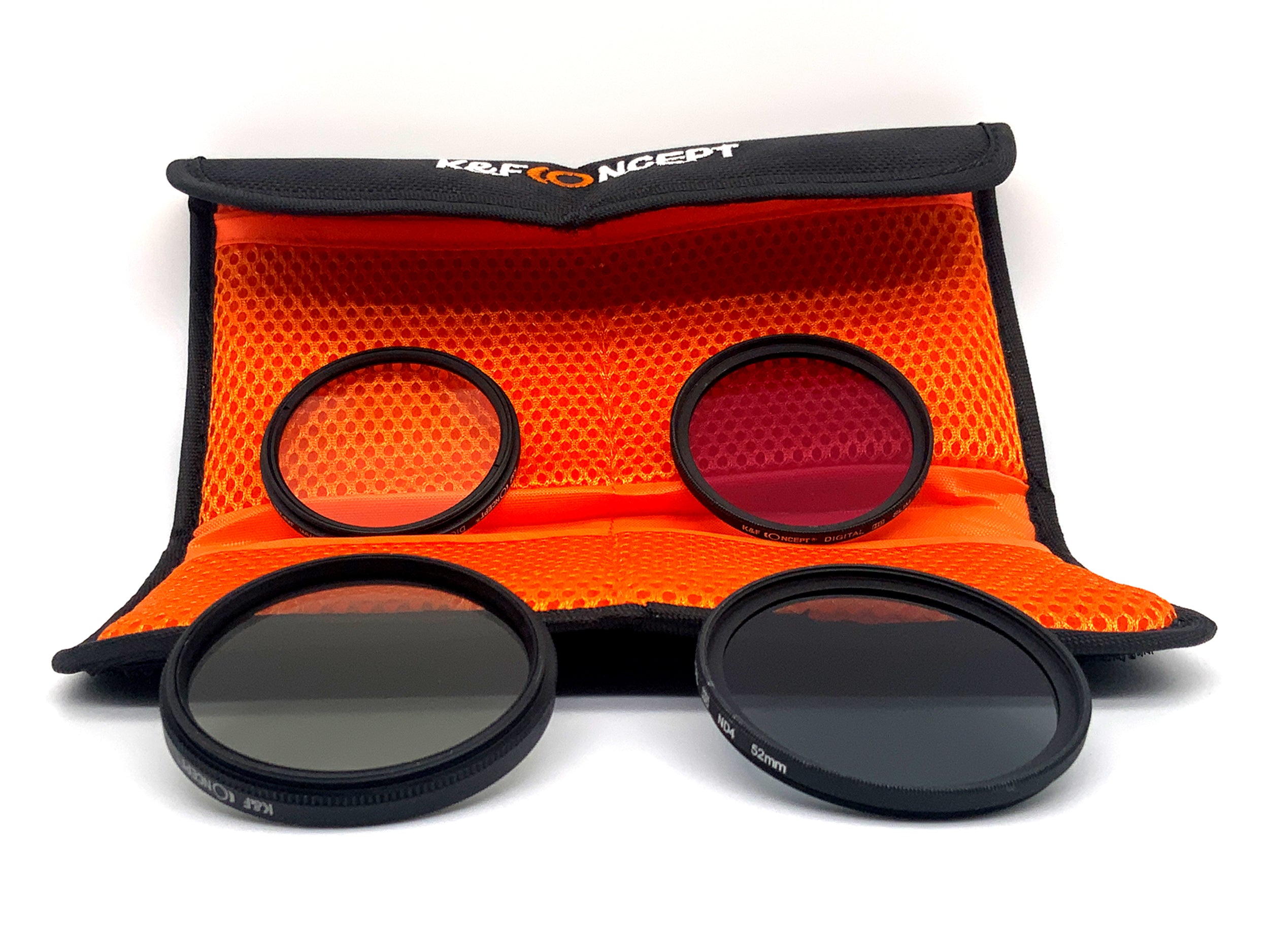 K&F Concept 6er Filterset Digital HD Slim UV/CPL/FLD/ND4 + Case Filter 52mm