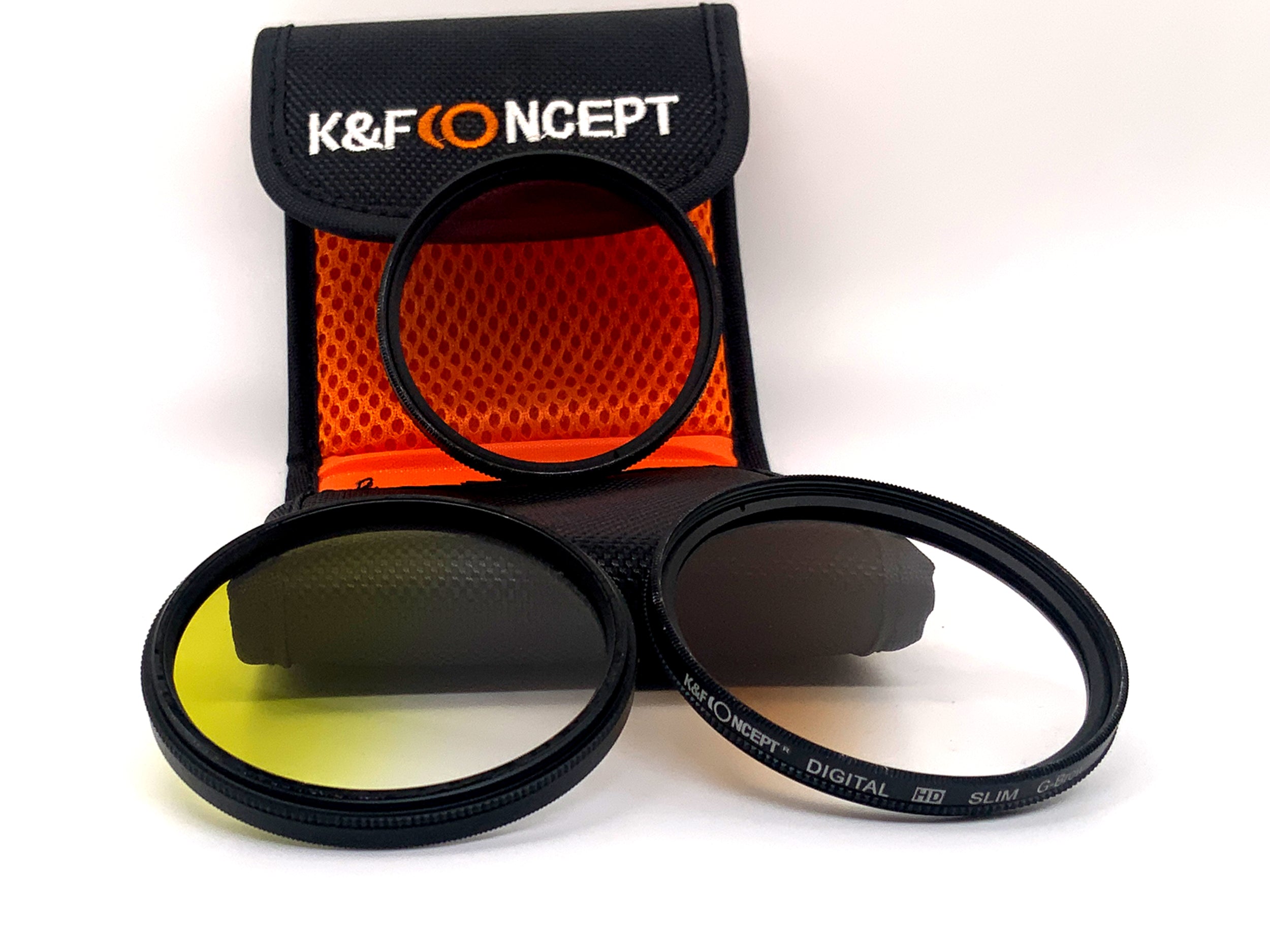 K&F Concept Verlaufsfilter 3er Set Digital HD Slim G-Pink/Brown/Yellow+Case 58mm