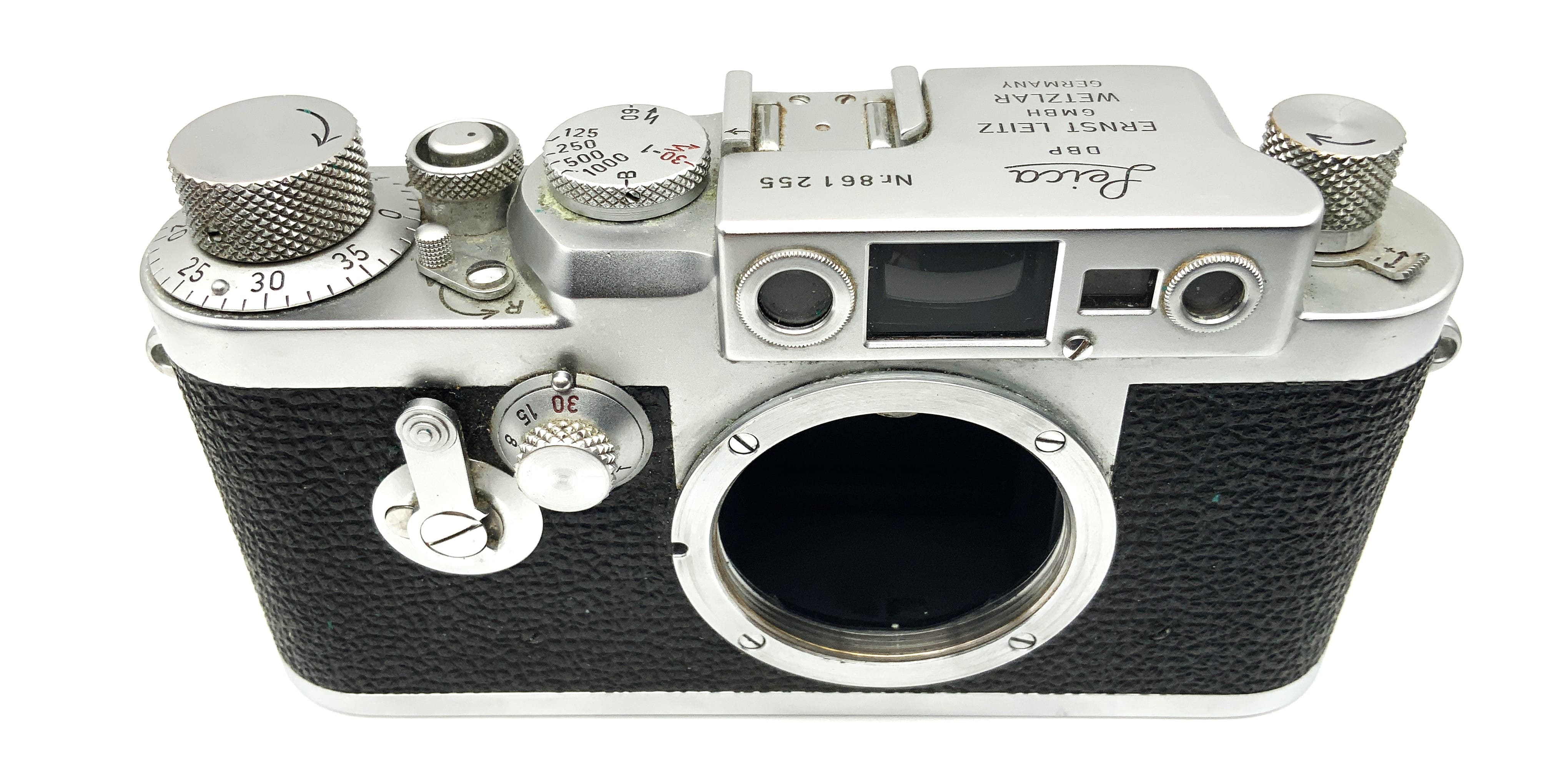 Leica IIIg rangefinder camera 1957 No. 861255 Chrome screw-mount Leica body