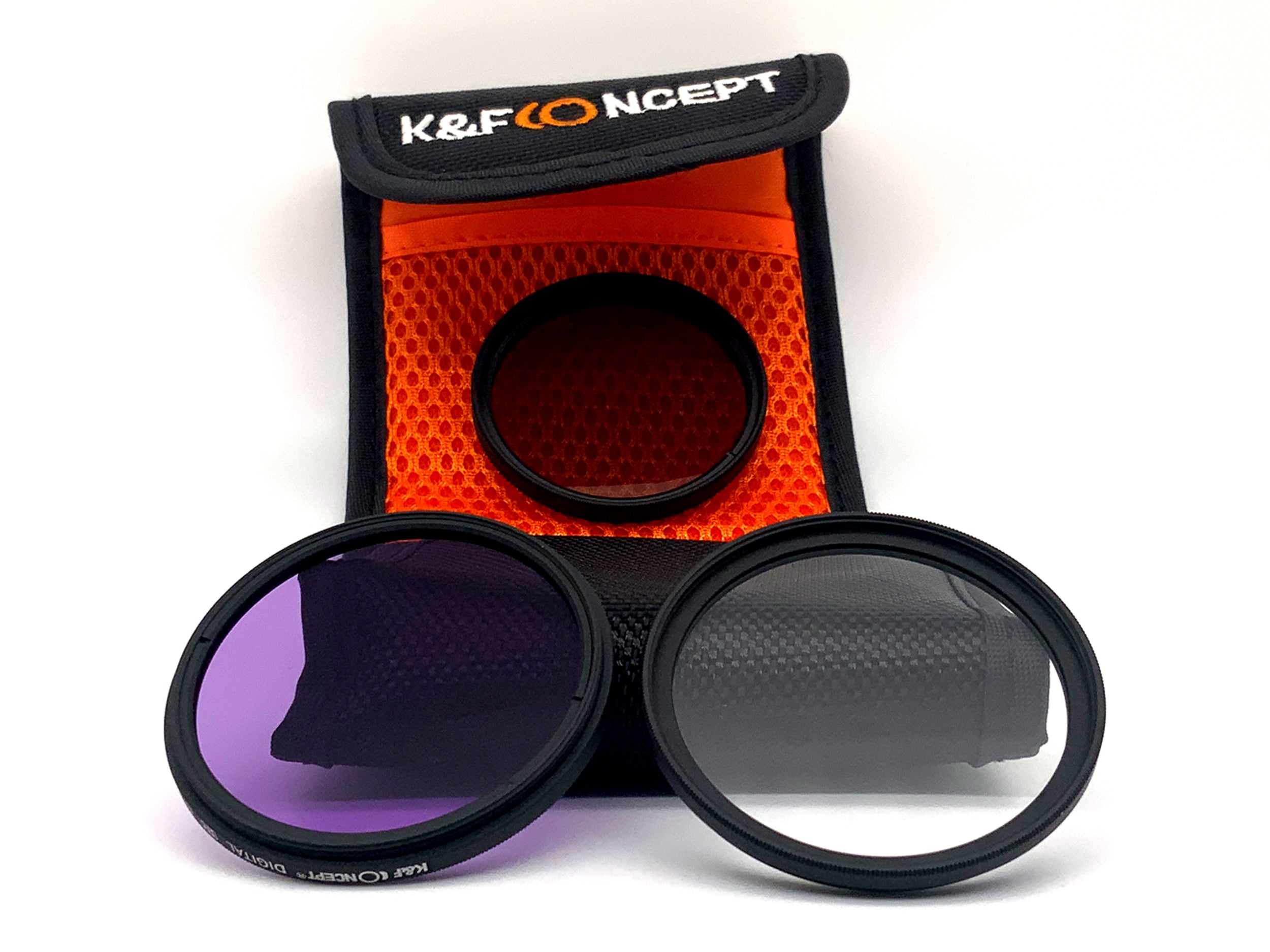K&F Concept 3er Filterset Digital HD Slim UV/CPL/FLD + Case Filter 52mm