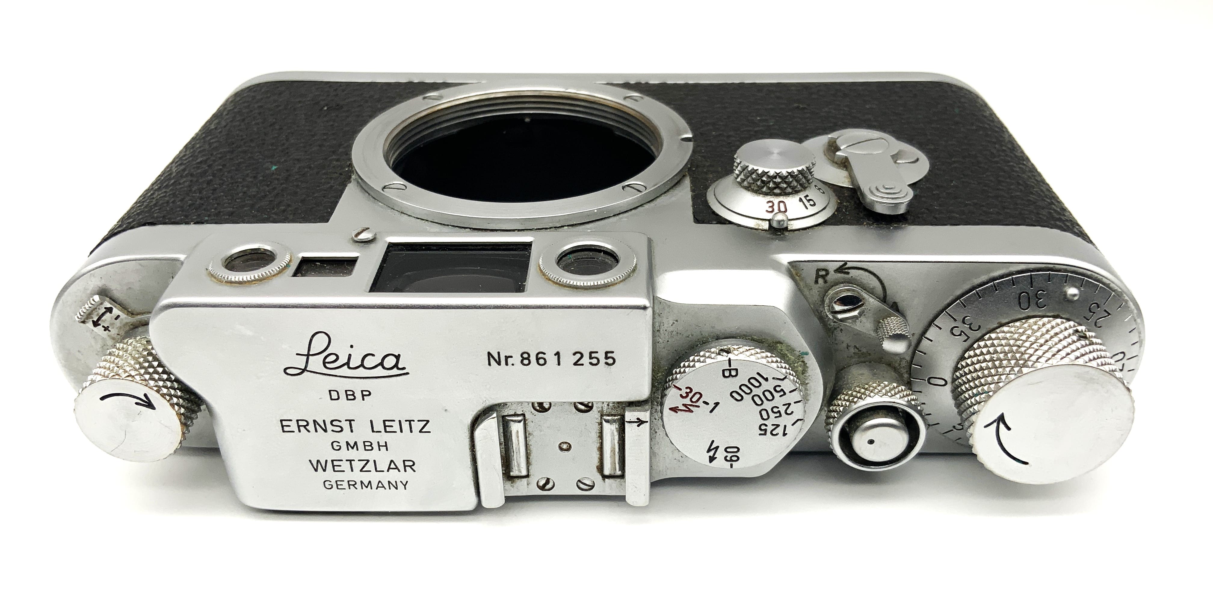 Leica IIIg rangefinder camera 1957 No. 861255 Chrome screw-mount Leica body