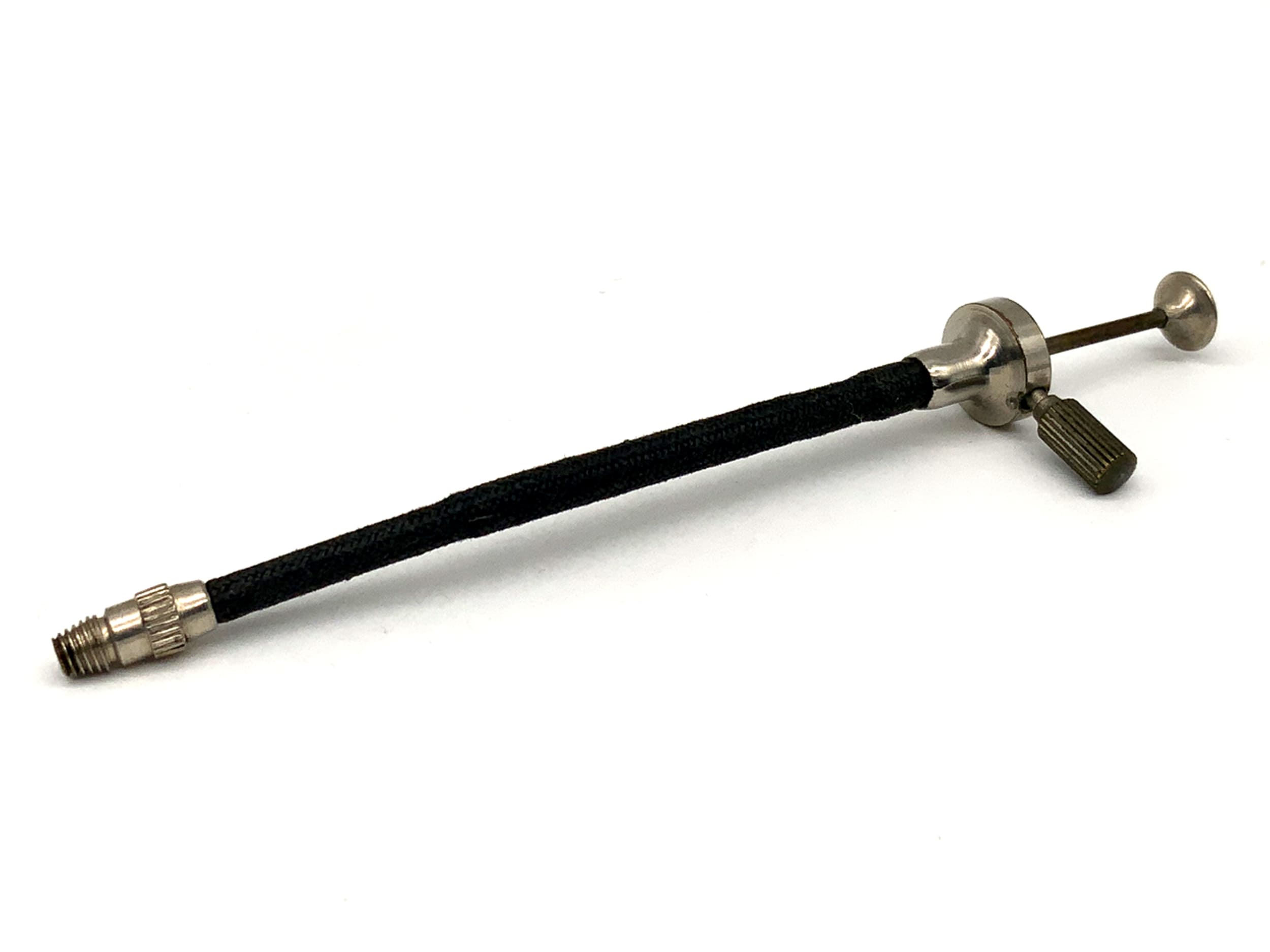 Black cable release, approx. 8cm, with locking mechanism, remote release cable release