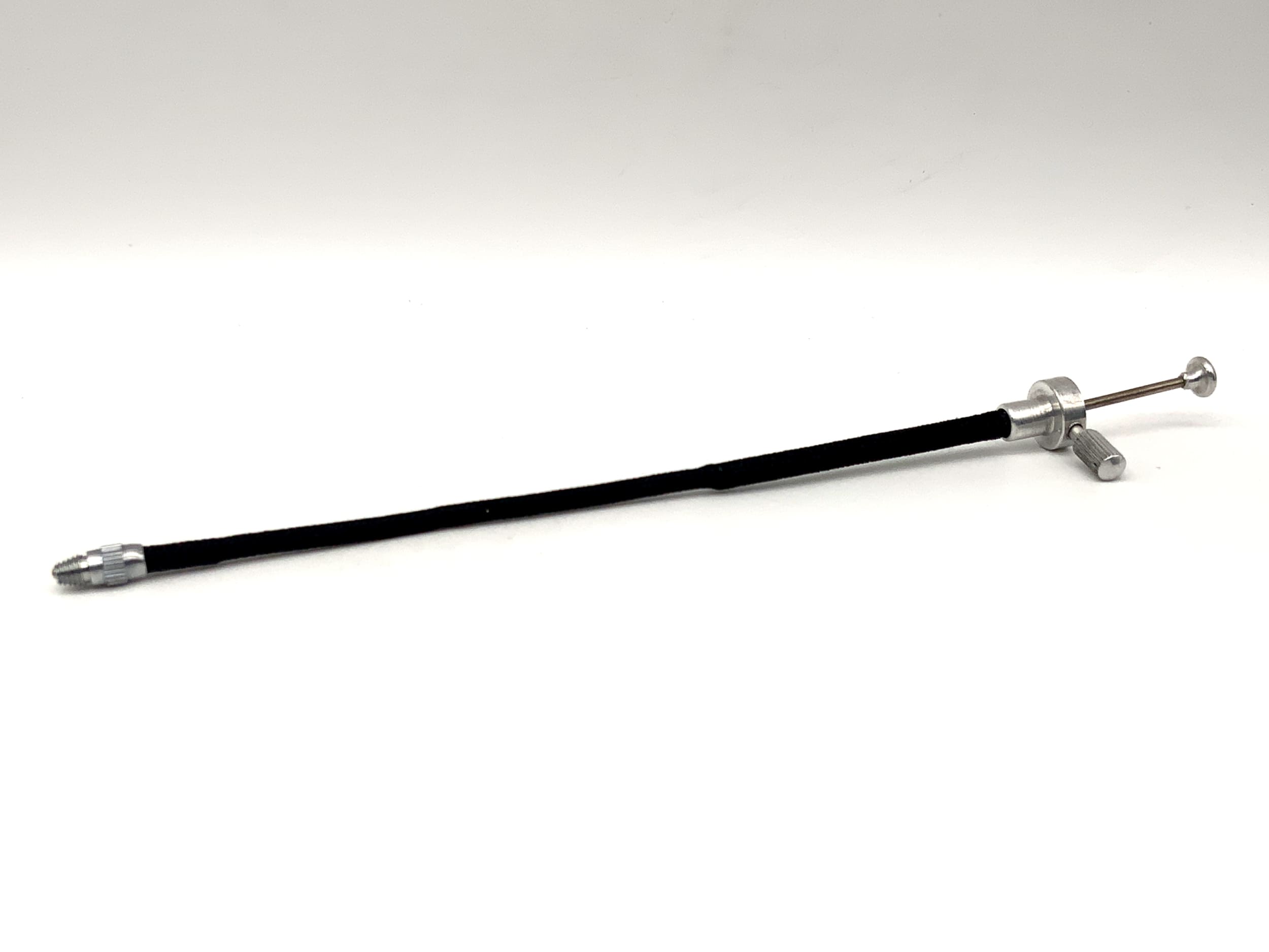 Black cable release, approx. 13cm, with locking mechanism, remote release cable release