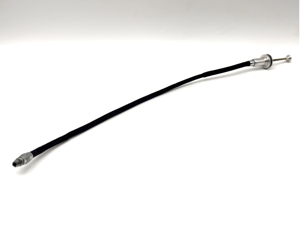 Black cable release, approx. 22-23cm, with locking mechanism, remote release cable release