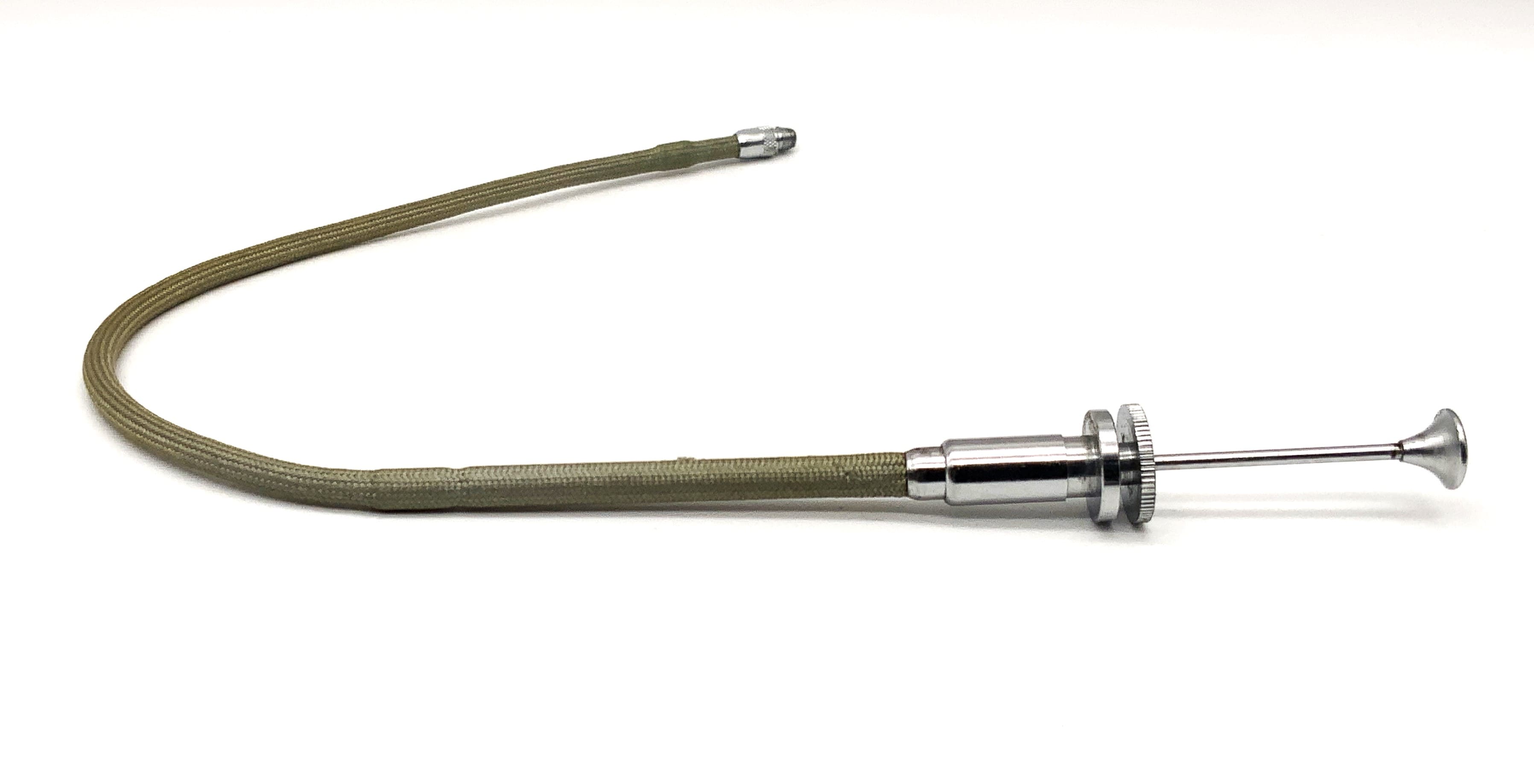 Silver cable release, approx. 22-23cm, with locking mechanism, remote release cable release