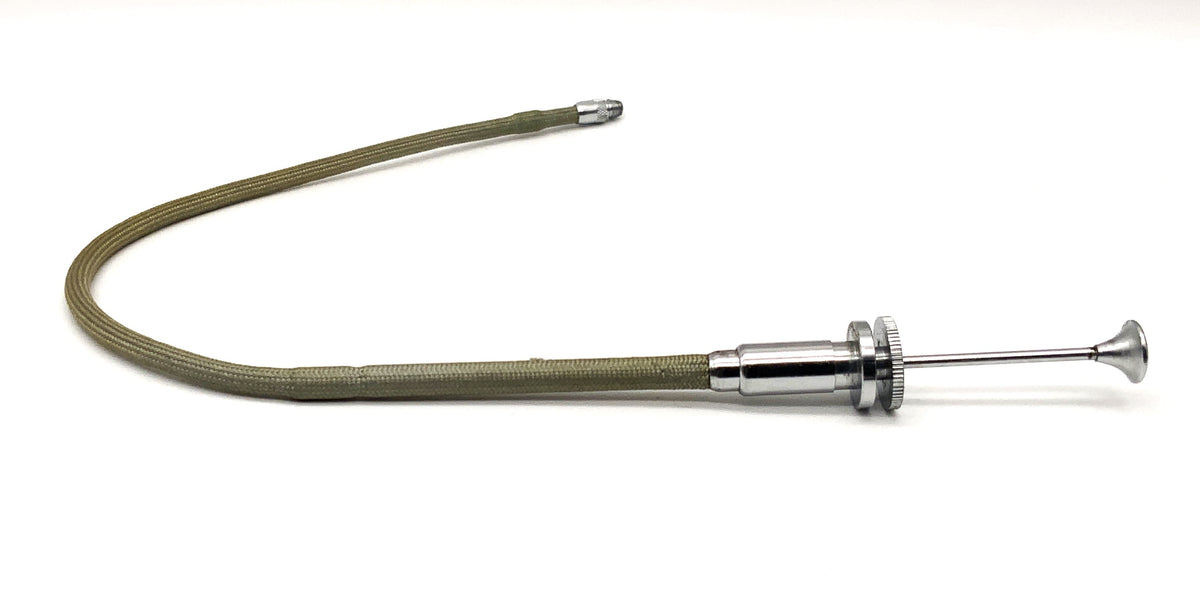 Silver cable release, approx. 22-23cm, with locking mechanism, remote release cable release