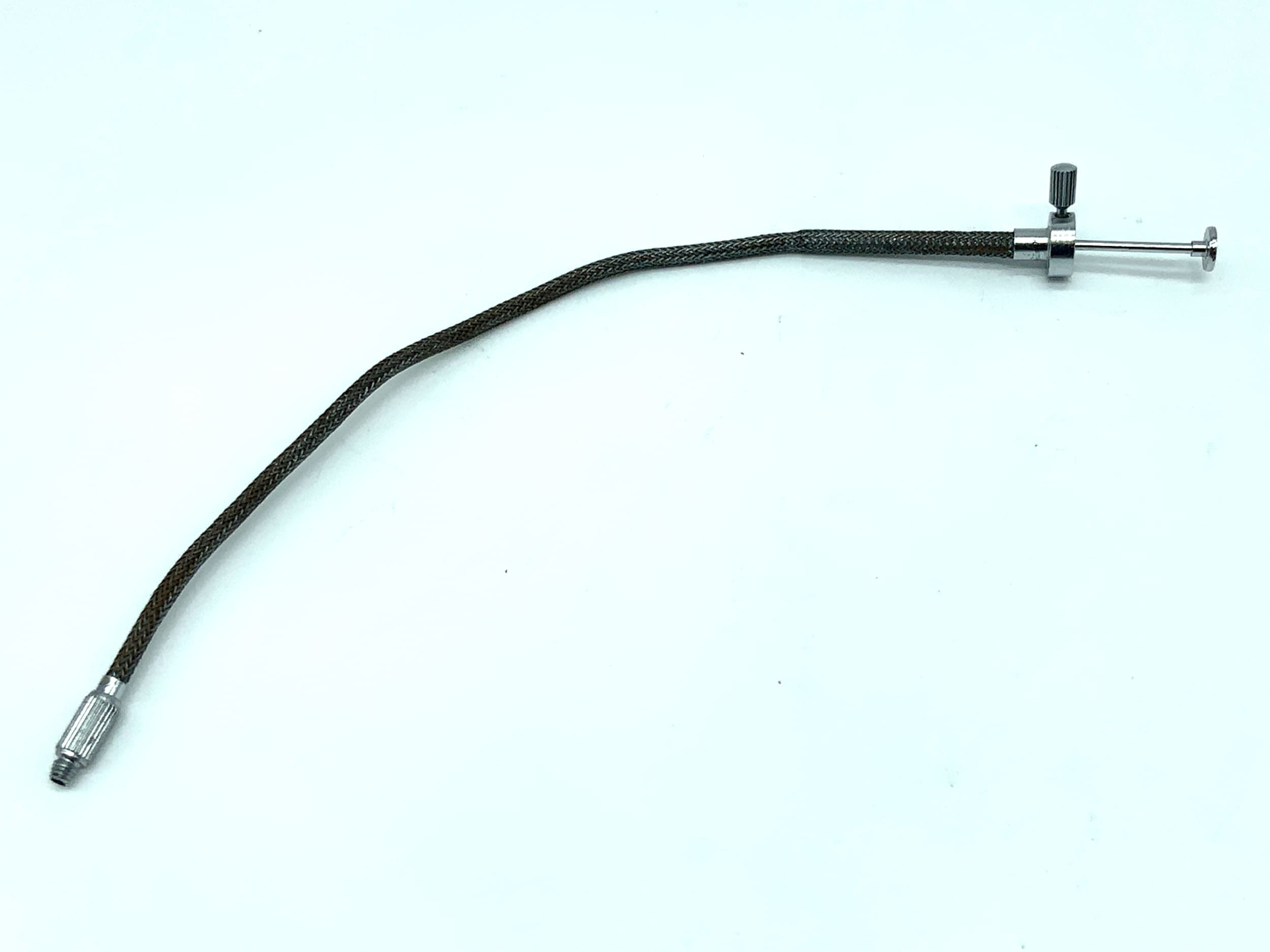Silver cable release, approx. 18cm, with locking mechanism, remote release cable release