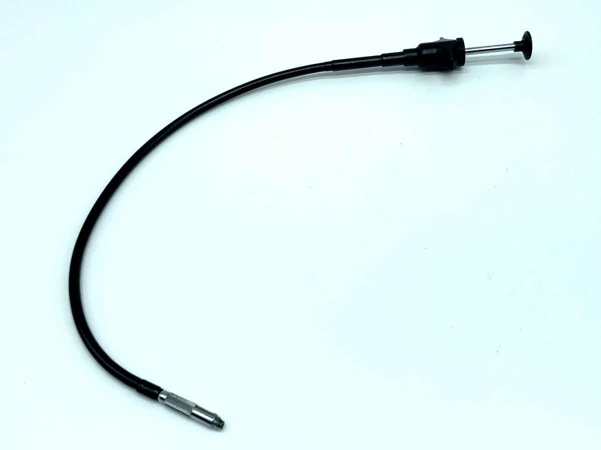 Black cable release, approx. 30cm, with locking mechanism, remote release cable release