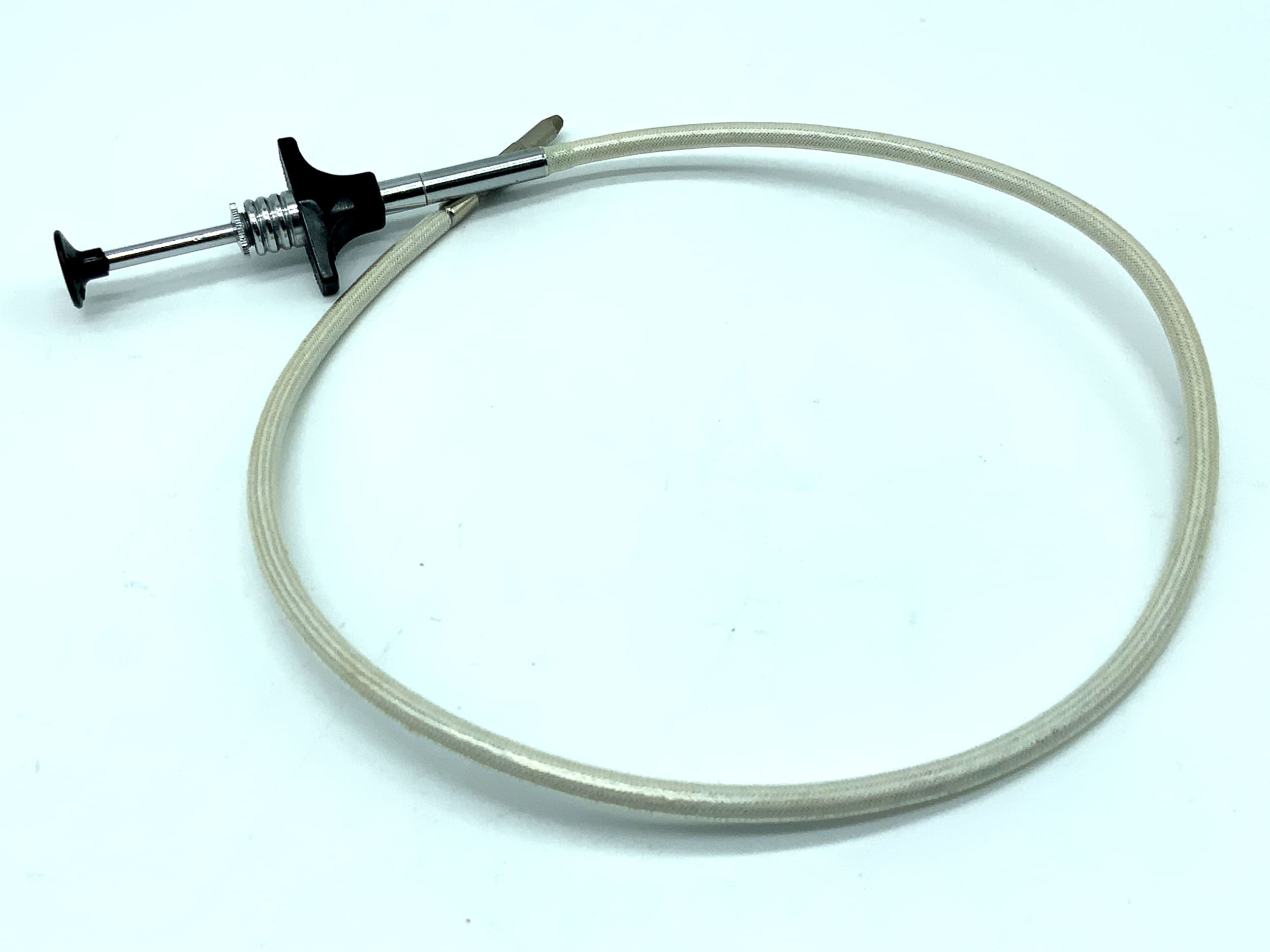 White cable release, approx. 50cm, with locking mechanism, remote release cable release