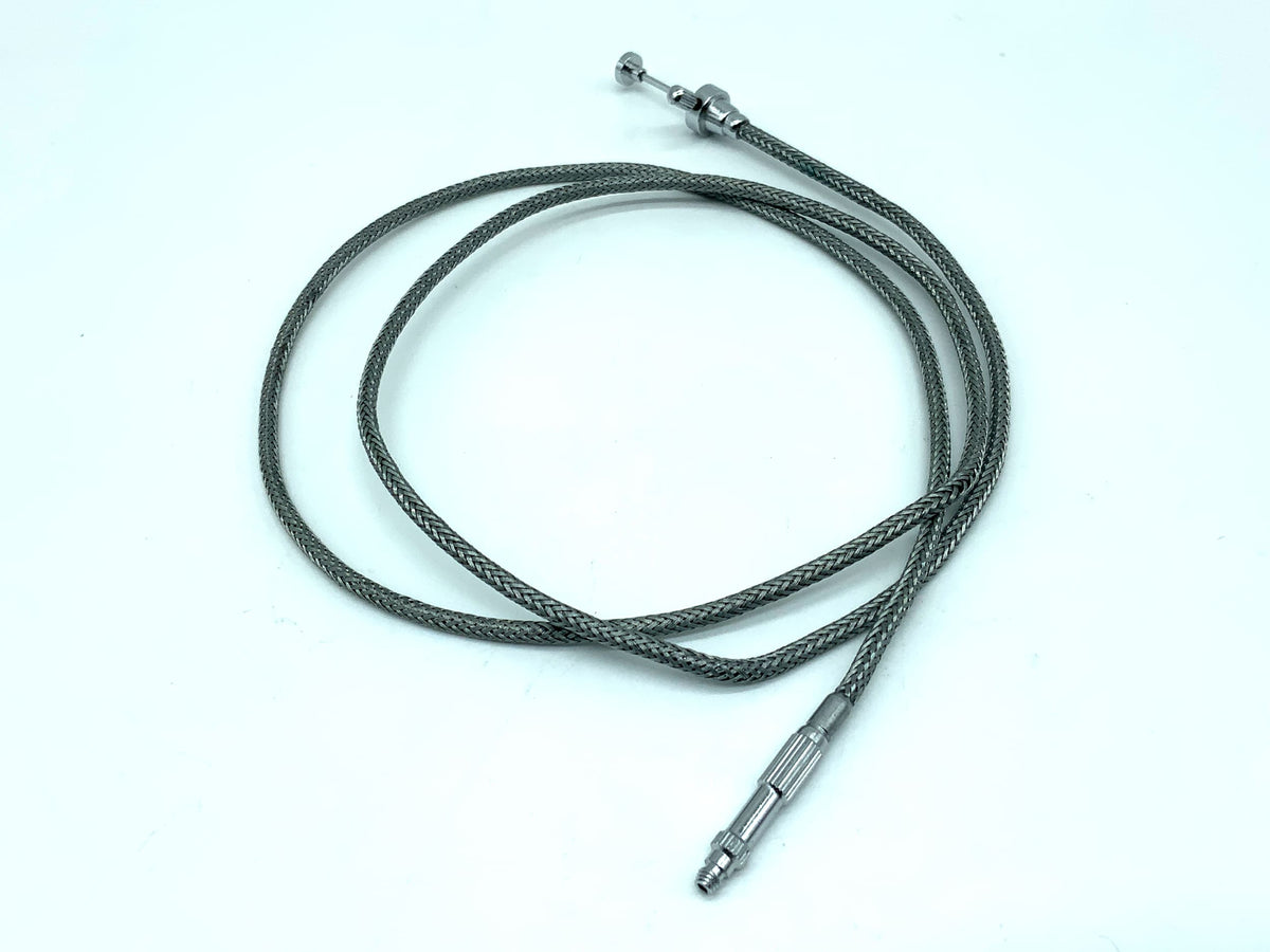 Silver cable release, approx. 90cm, with locking mechanism, remote release cable release