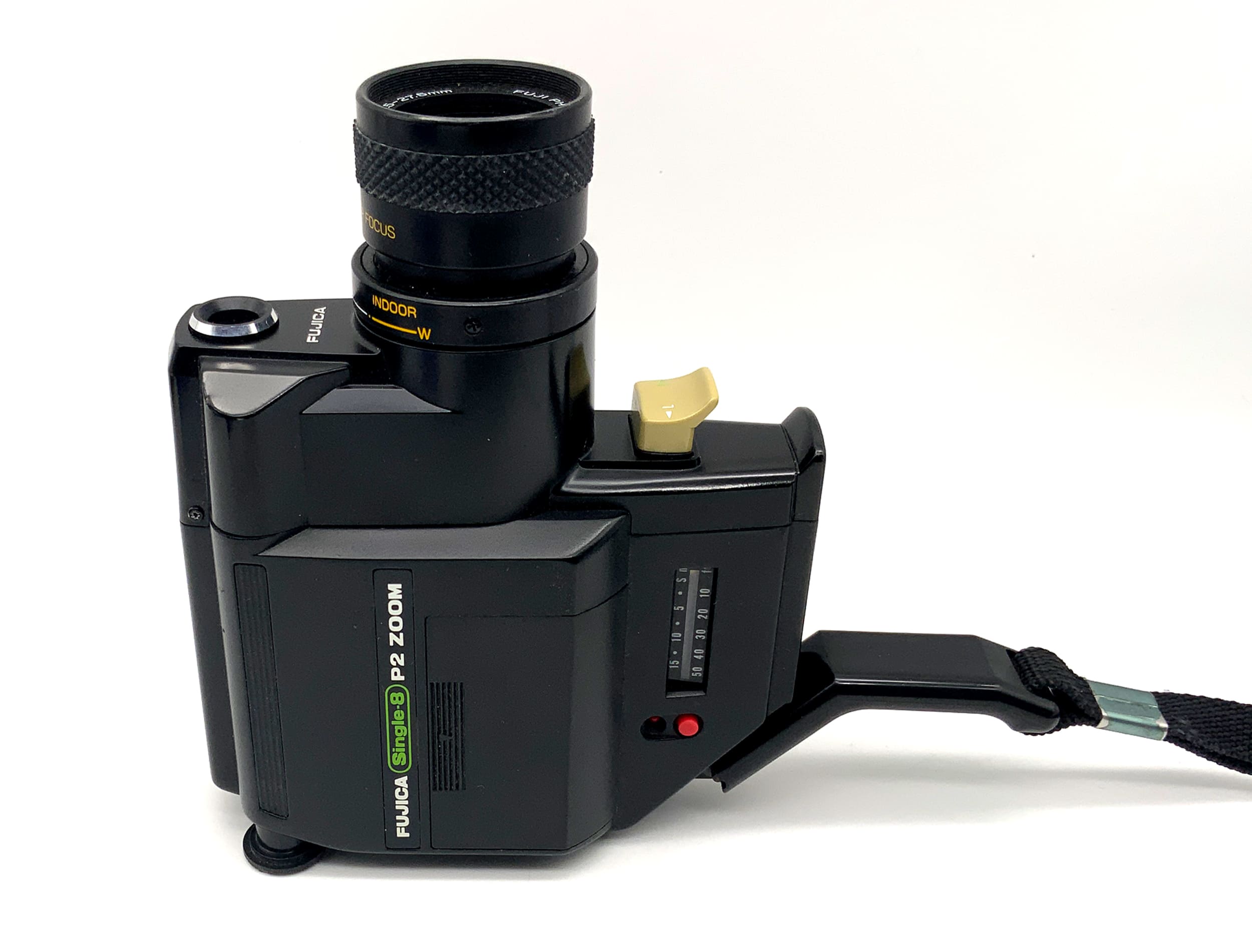 Fujica P2 Zoom film camera with Fujinon-Z 1:1.6 f=10.5-27.5mm single 8mm film