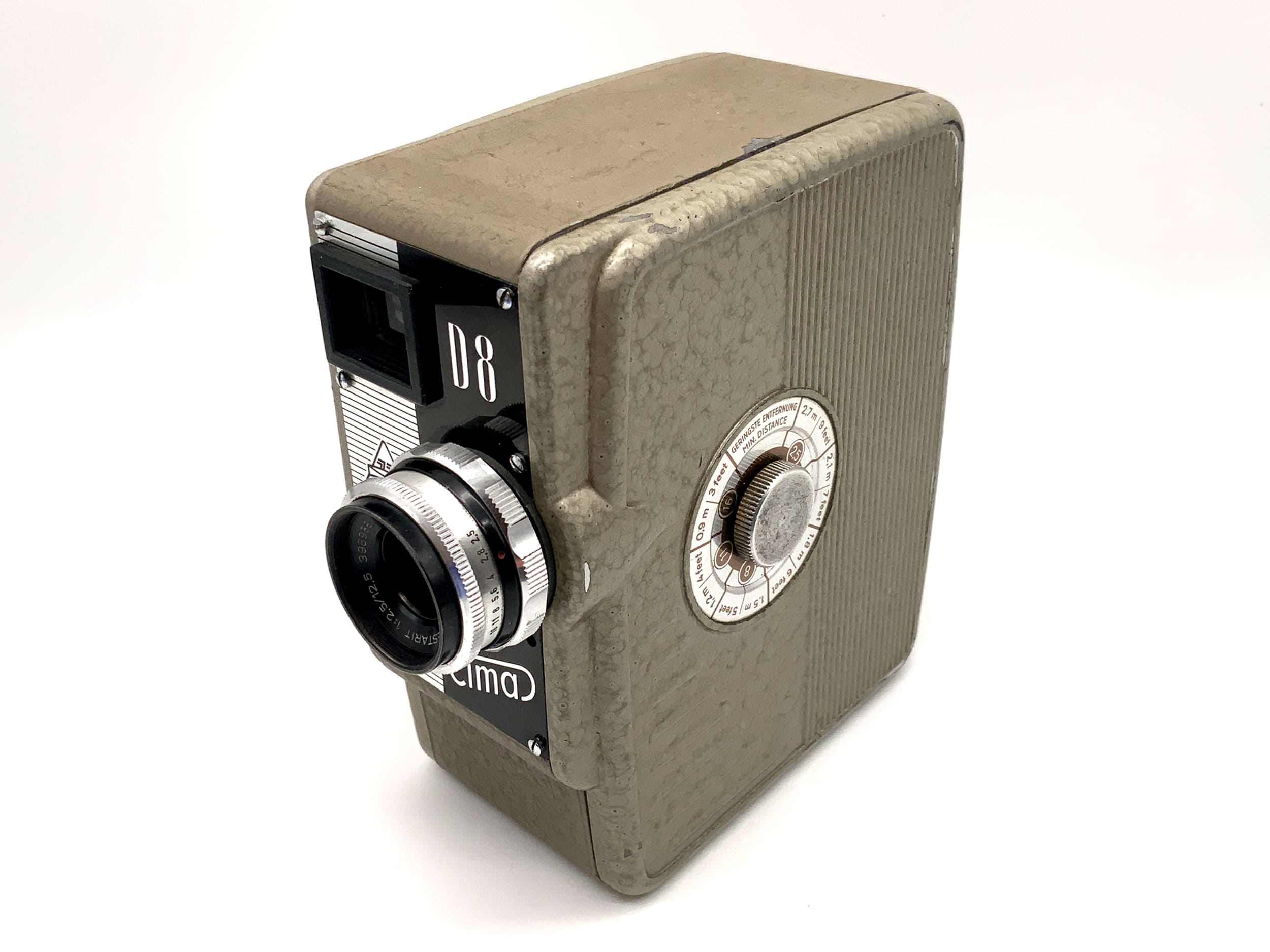 Cima D8 movie camera with Westarit 1:2.5/12.5 double 8mm film lens