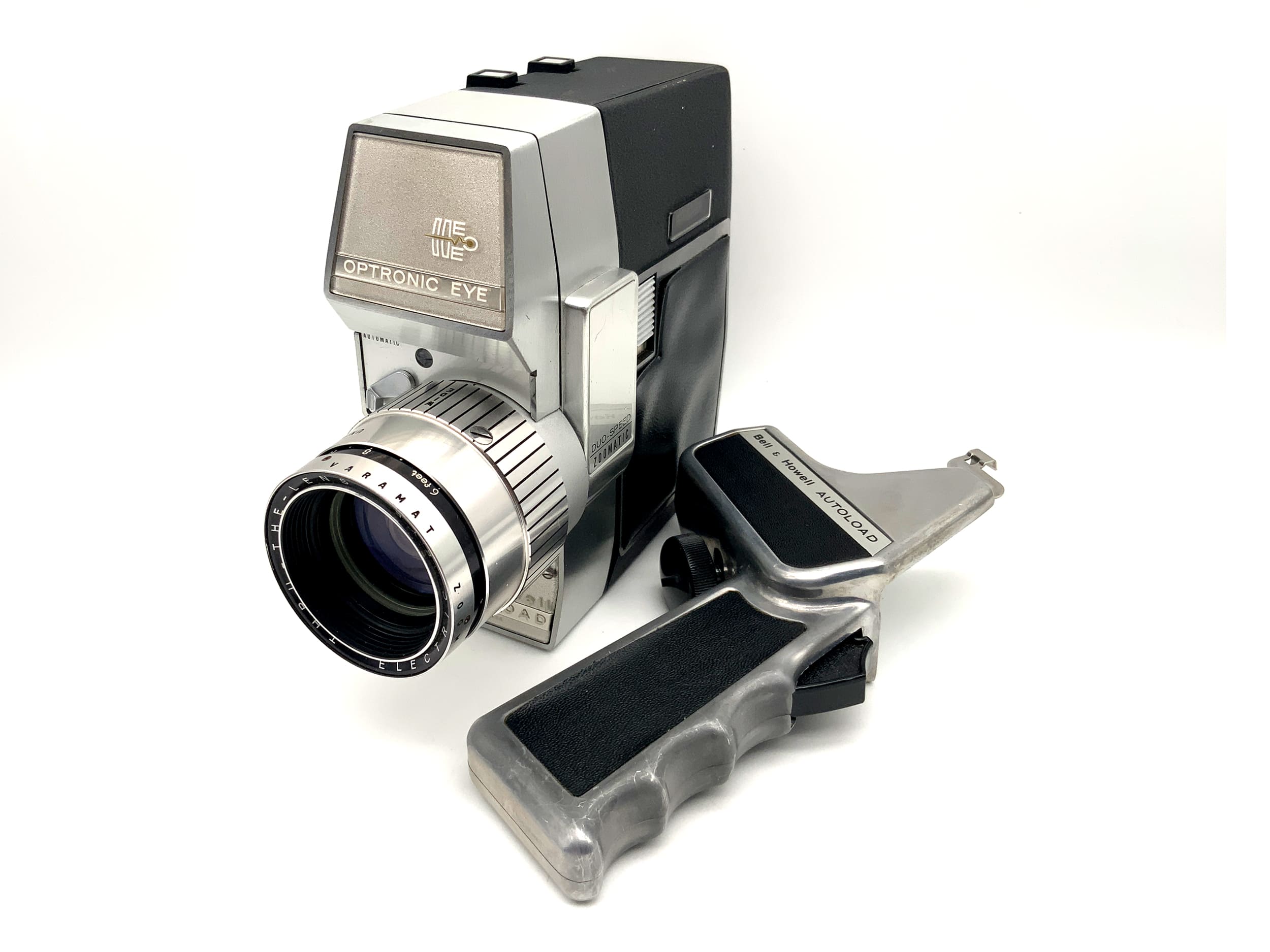 Bell &amp; Howell Optronic Eye Film Camera Varamat f/1.8 Auto Load + Grip Dual 8mm