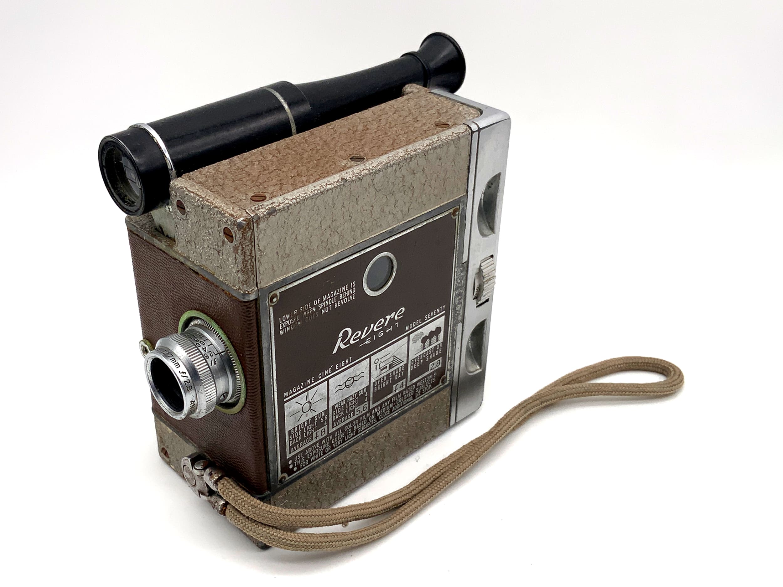 Revere Eight Model Seventy film camera with 12.7mm f/2.8 Animar narrow-gauge film