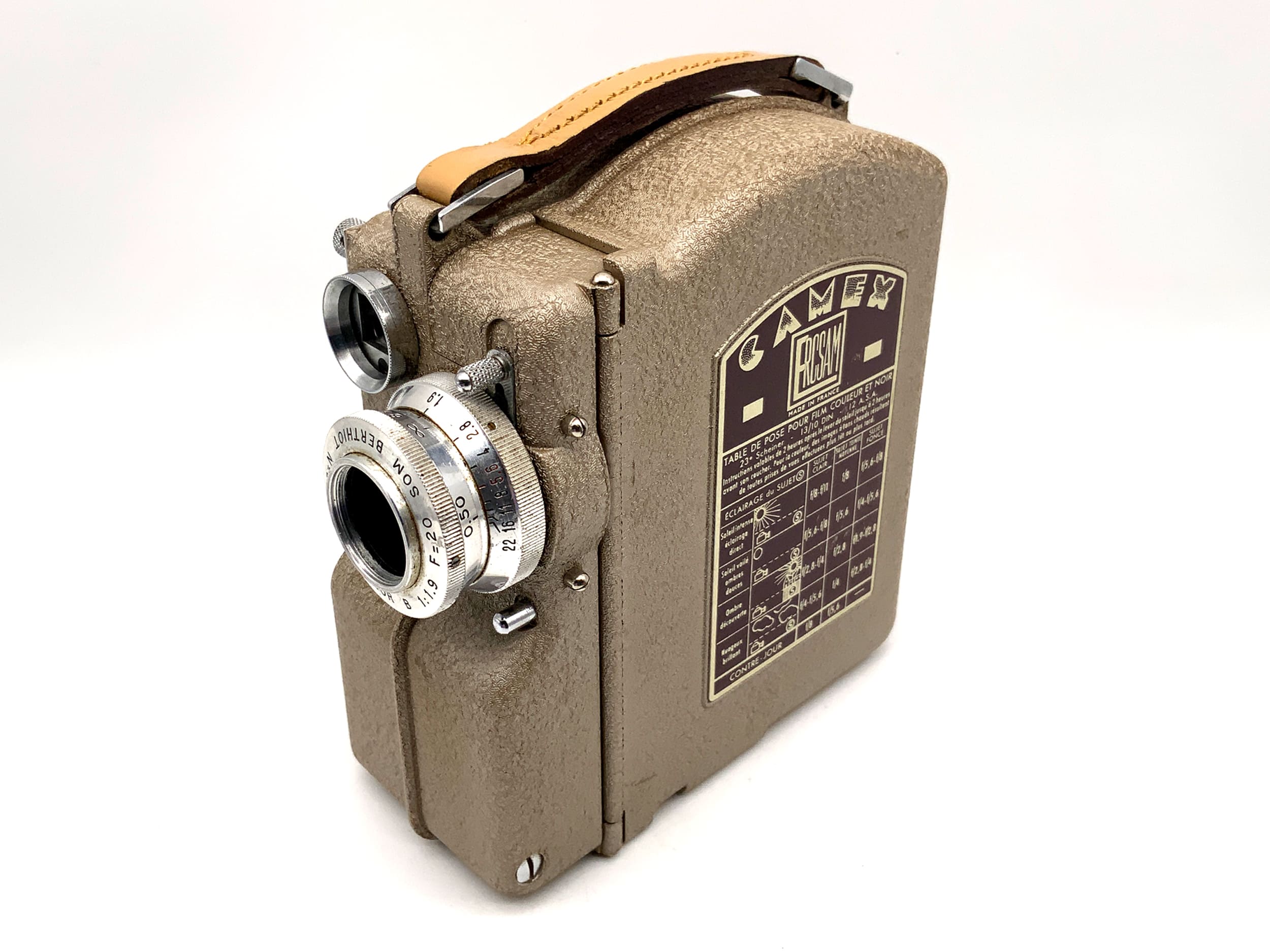 Camex Ercsam film camera with SOM Berthiot Cinor B 1:1.9 F=20 double 8mm