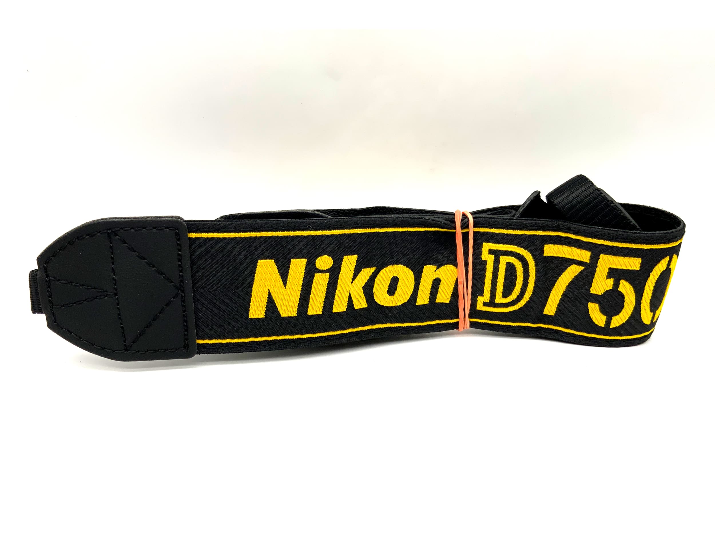 Nikon D750 strap, black/yellow, neck/shoulder strap, camera strap.
