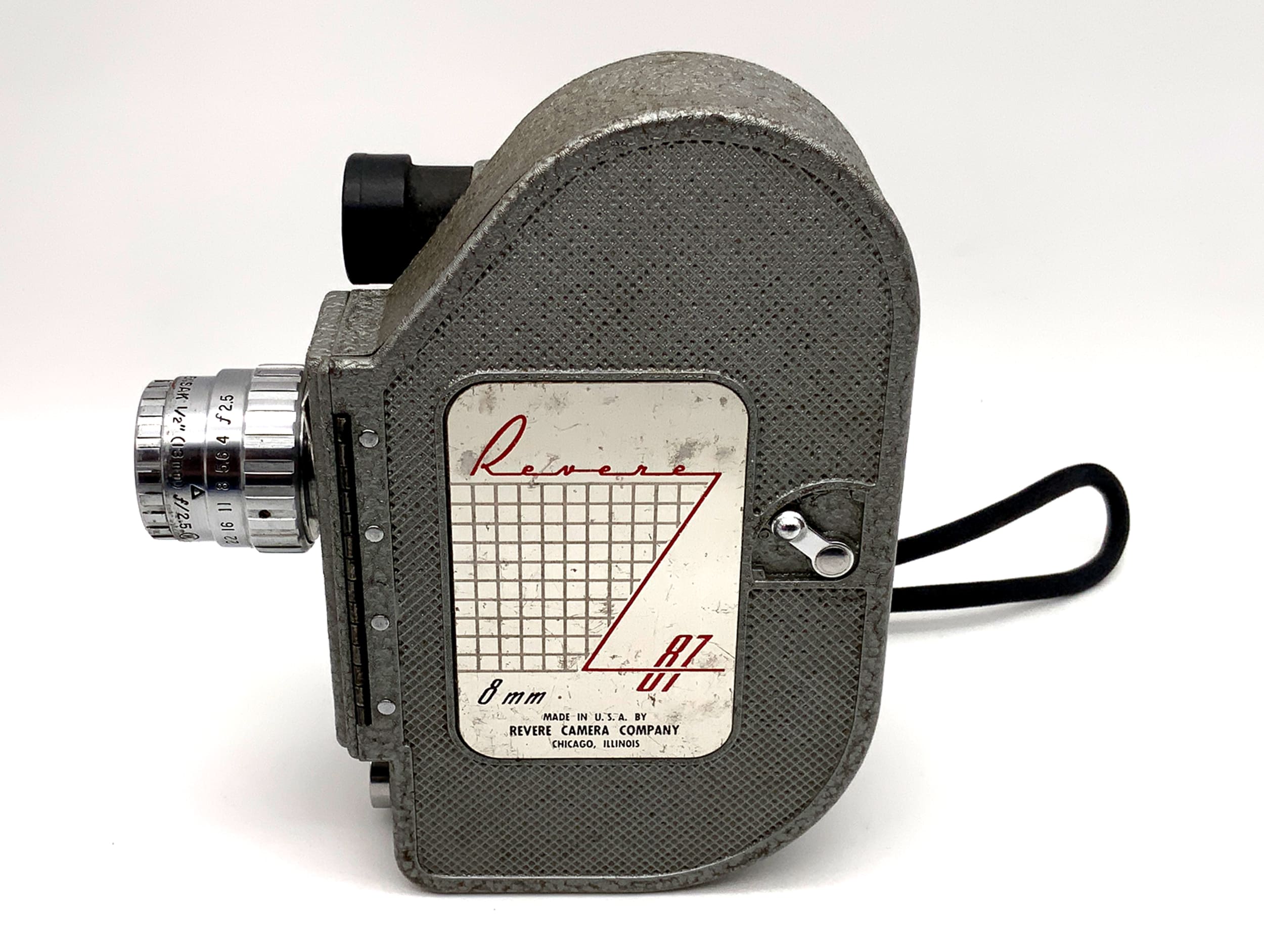 Revere Eightline 81 film camera with Wollensak "1/2" 13mm f/2.5 Raptar dual 8mm lens