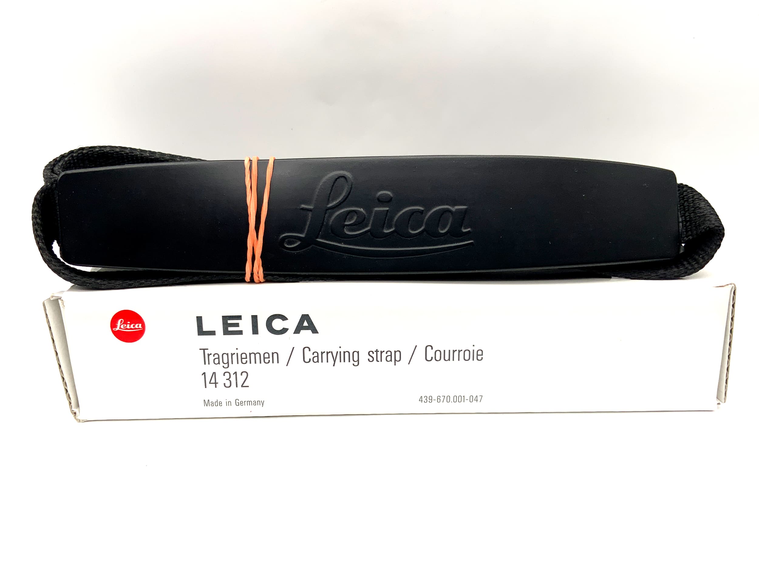 Leica 14312 strap, black, in original packaging: neck/shoulder strap, camera strap, M models