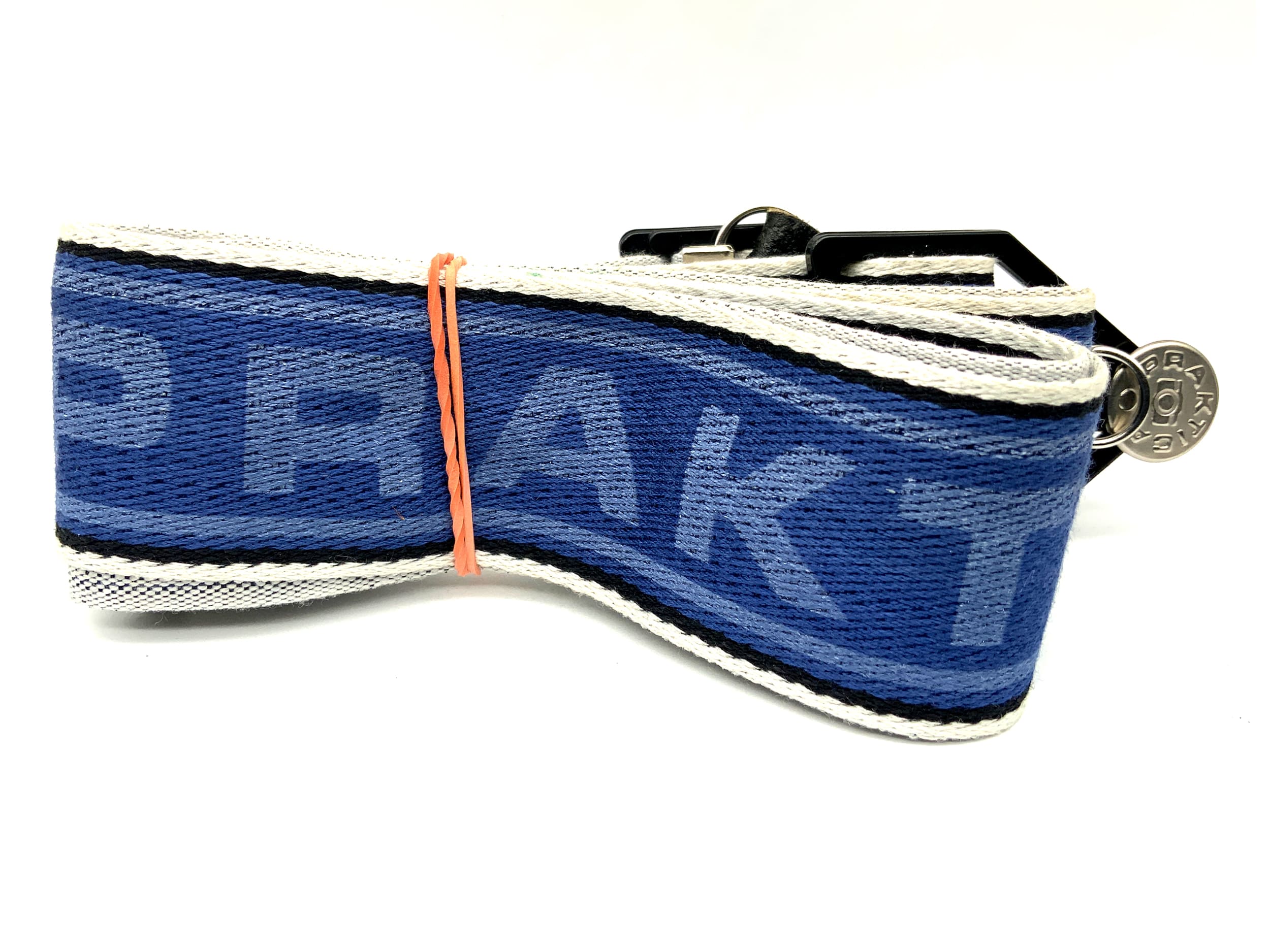 Praktica approx. 40mm wide strap, blue/white, neck/shoulder strap, camera strap