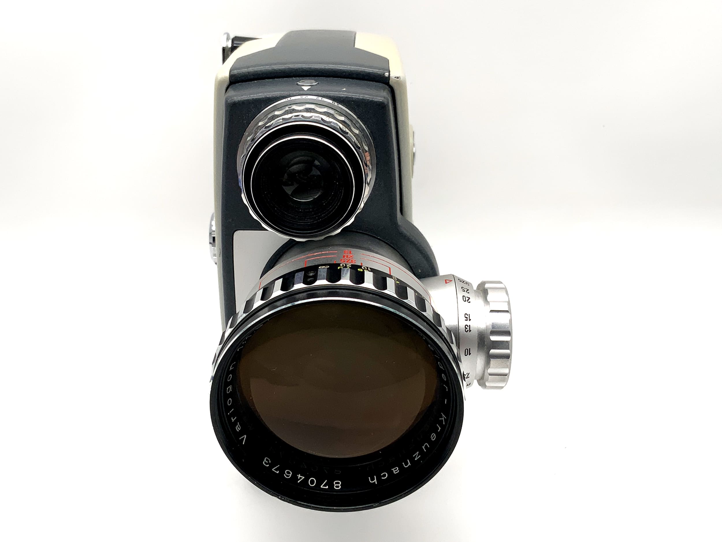 Agfa Movex reflex film camera with Variogon 1:1.8/7.5-37.5 lens and grip, double 8mm