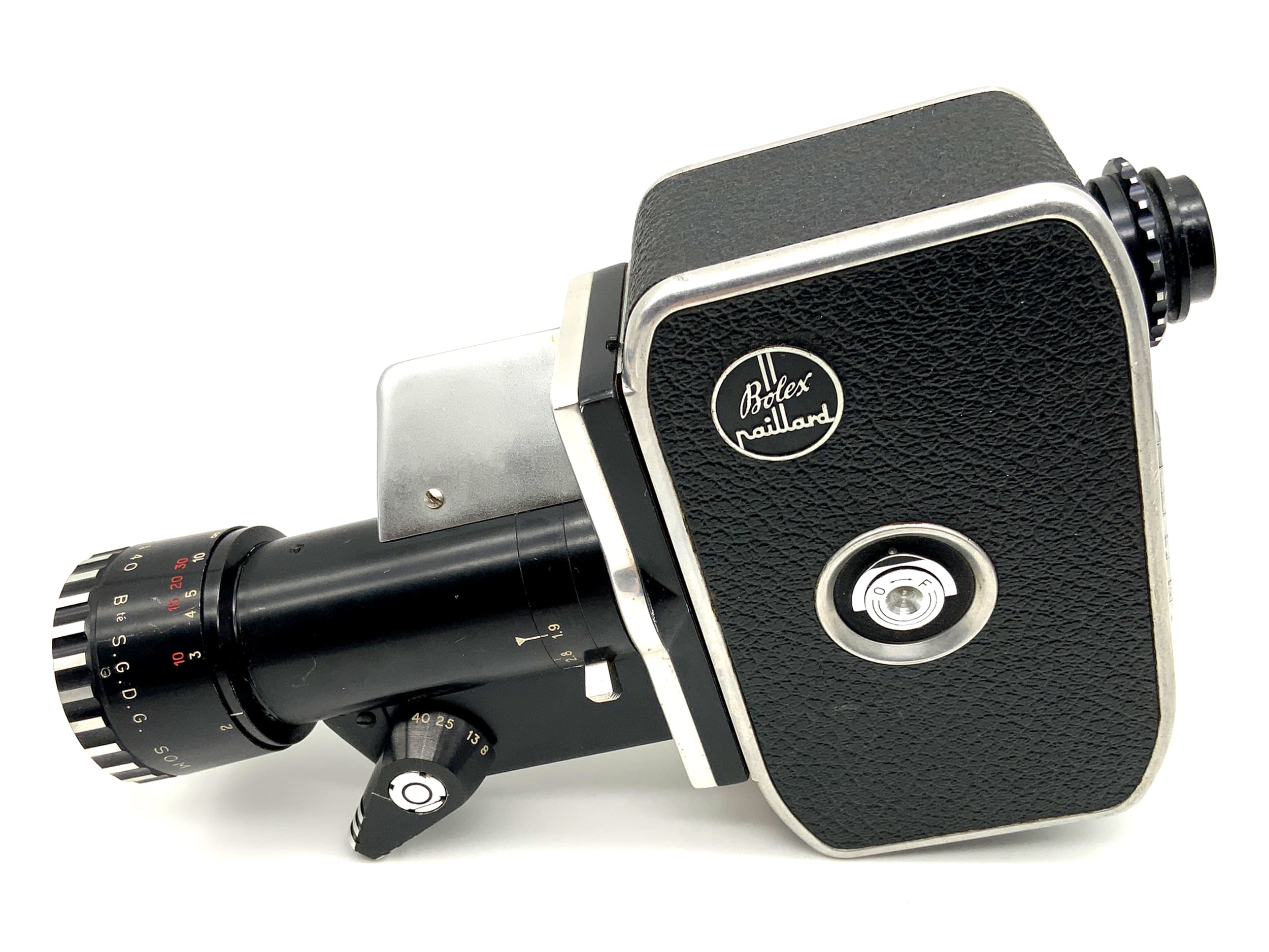 Bolex Paillard P1 Zoom reflex film camera with Berthiot 1:1.9 f=8-40mm double 8mm lens