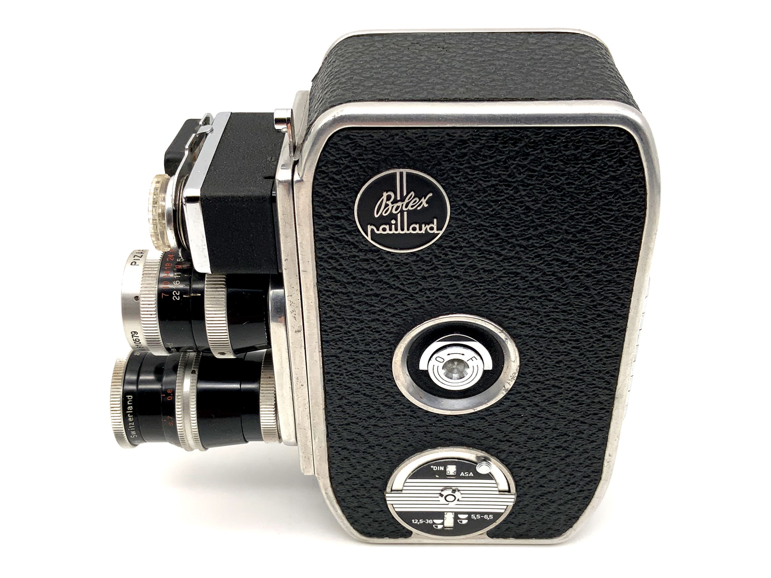 Bolex Paillard B 8L film camera with Yvar 1:2.8 f=36mm lens and grip, double 8mm