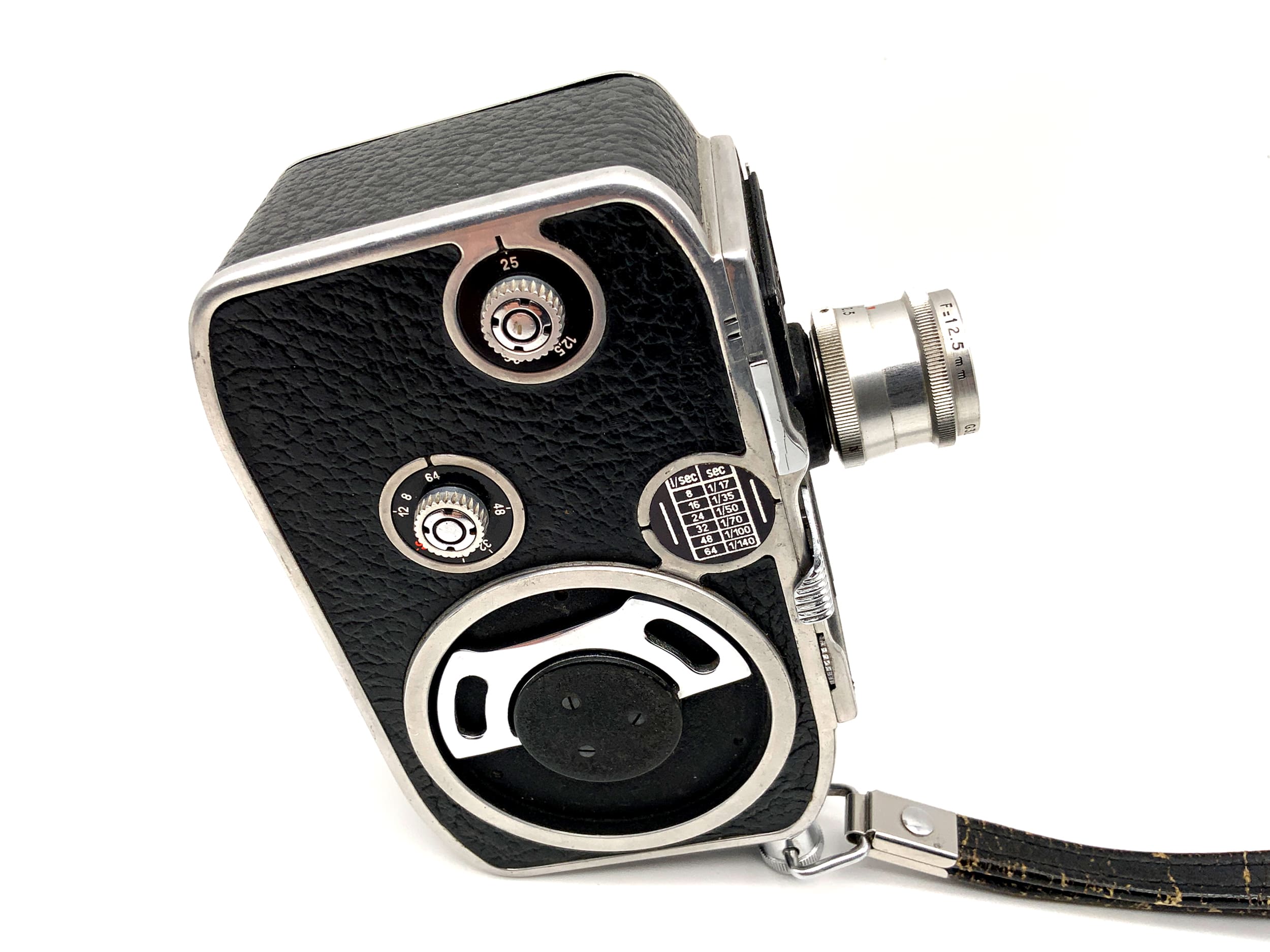 Bolex Paillard E8 film camera with Lytar 1:2.5 f=12.5mm double 8mm film