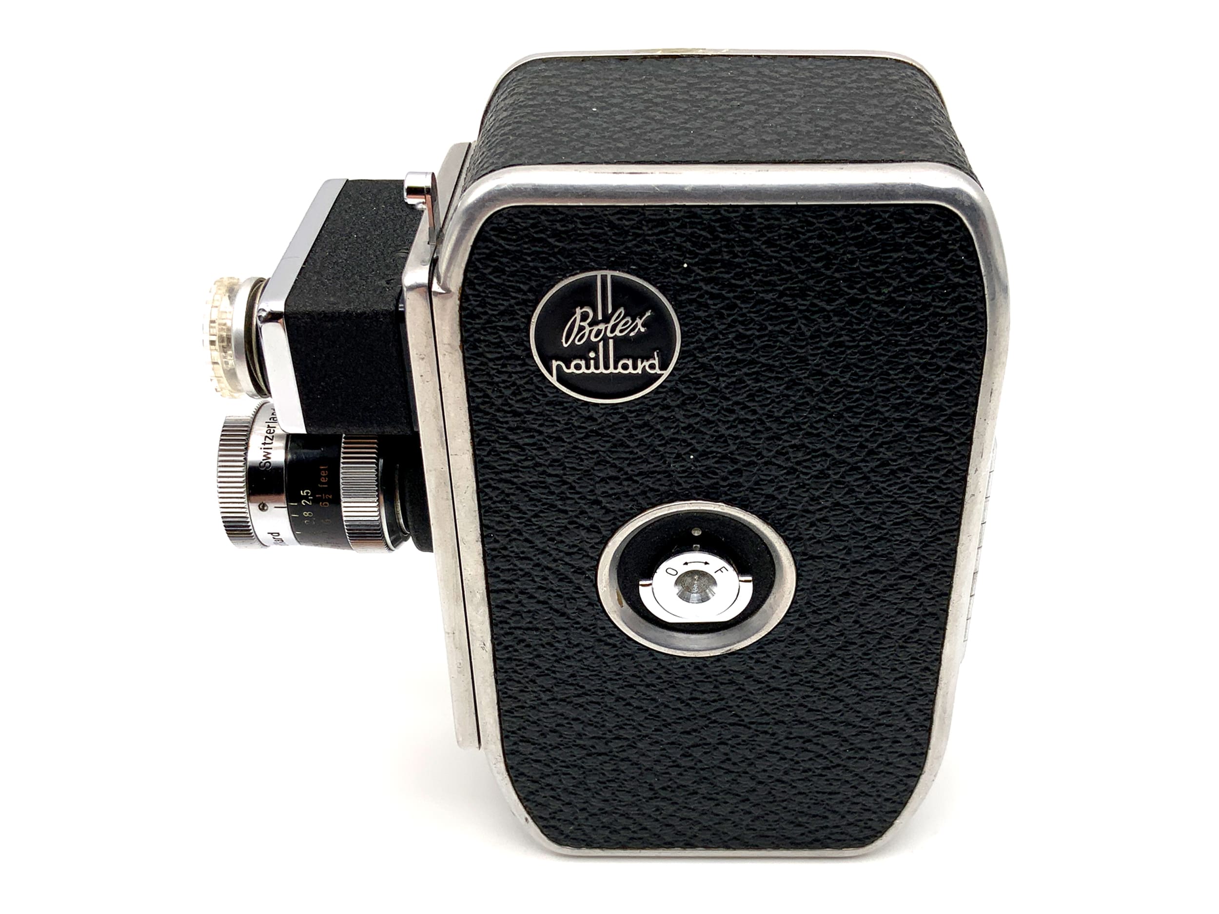 Bolex Paillard C8SL film camera with Yvar 1:2.5 f=12.5mm AR and grip, double 8mm