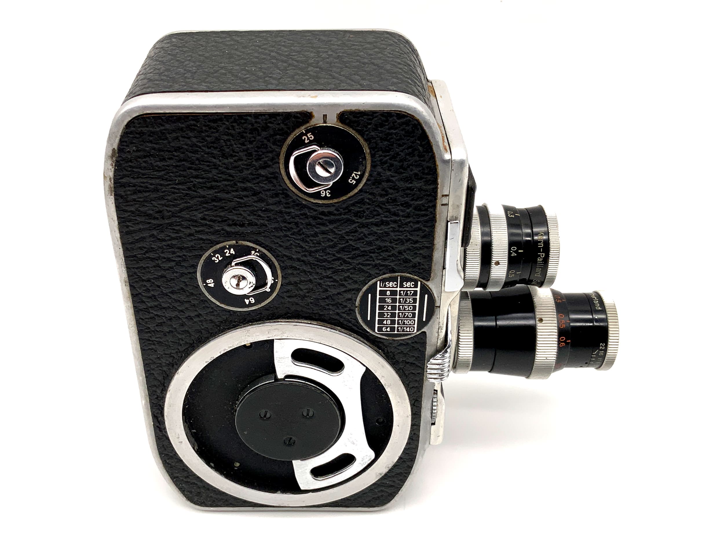 Bolex Paillard B8 film camera with Yvar 1:2.8 12.5mm &amp; 36mm double 8mm film