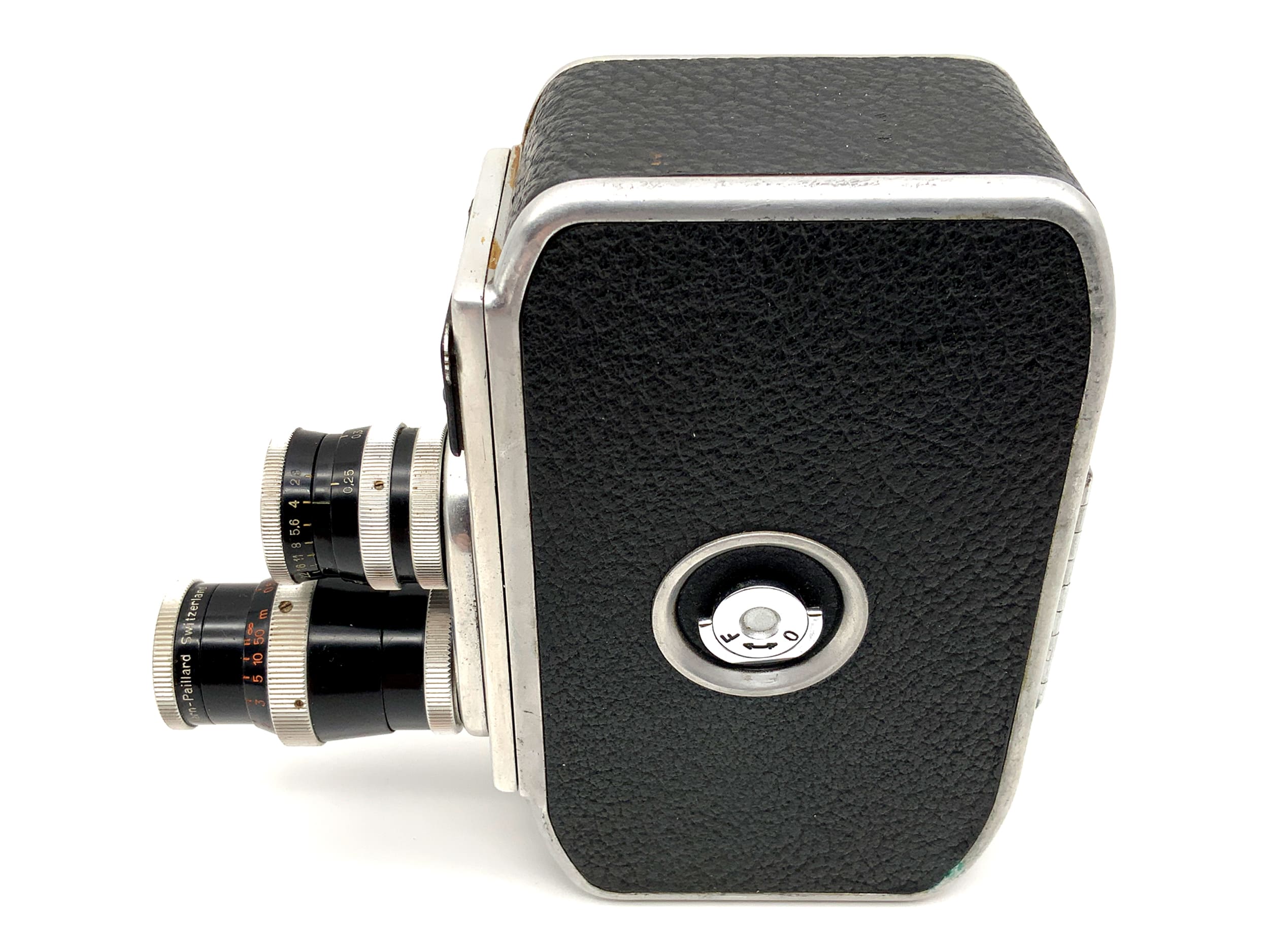 Bolex Paillard B8 film camera with Yvar 1:2.8 12.5mm &amp; 36mm double 8mm film