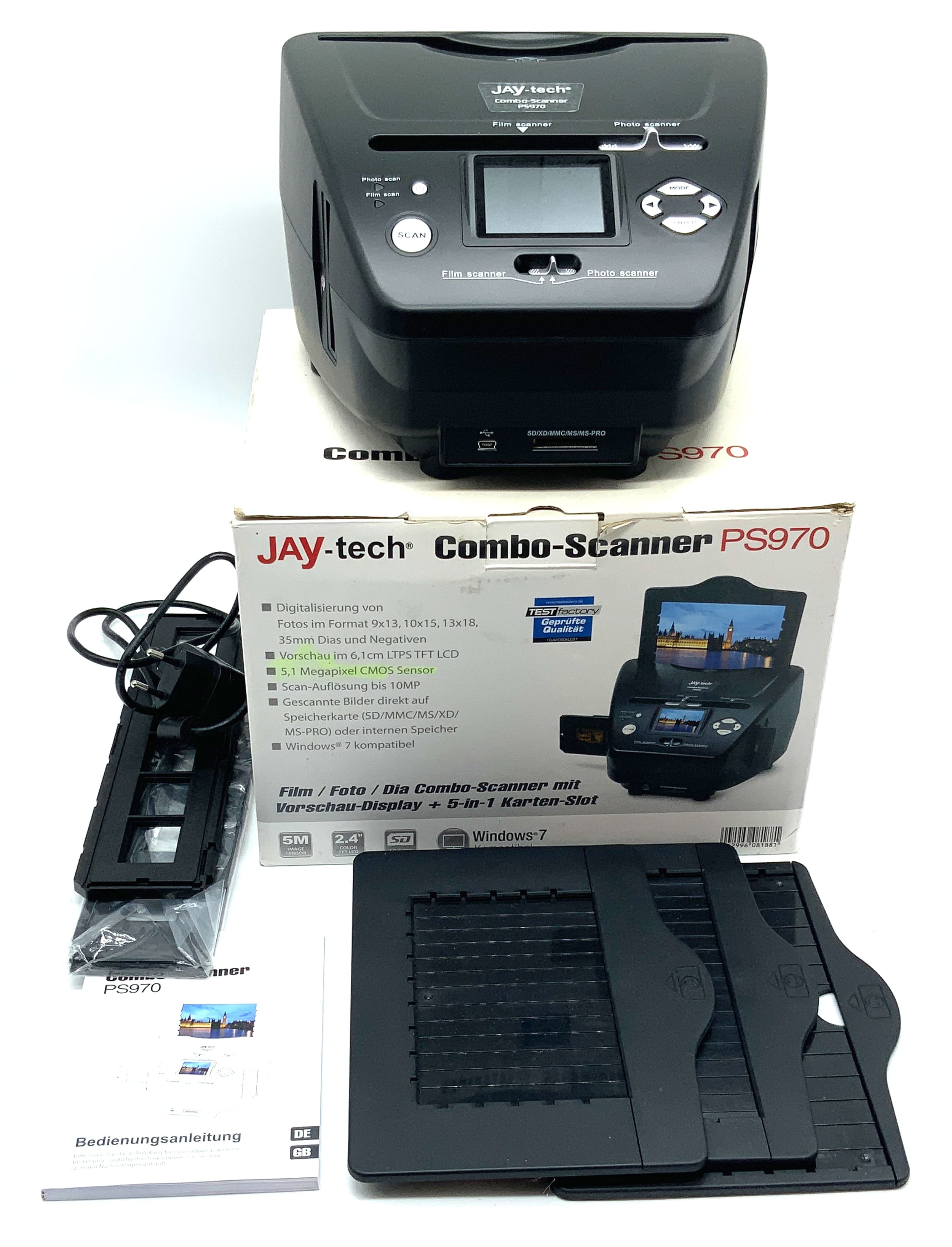 Jay-Tech Combo-Scanner PS970 Negativ Scanner Schwarz OVP