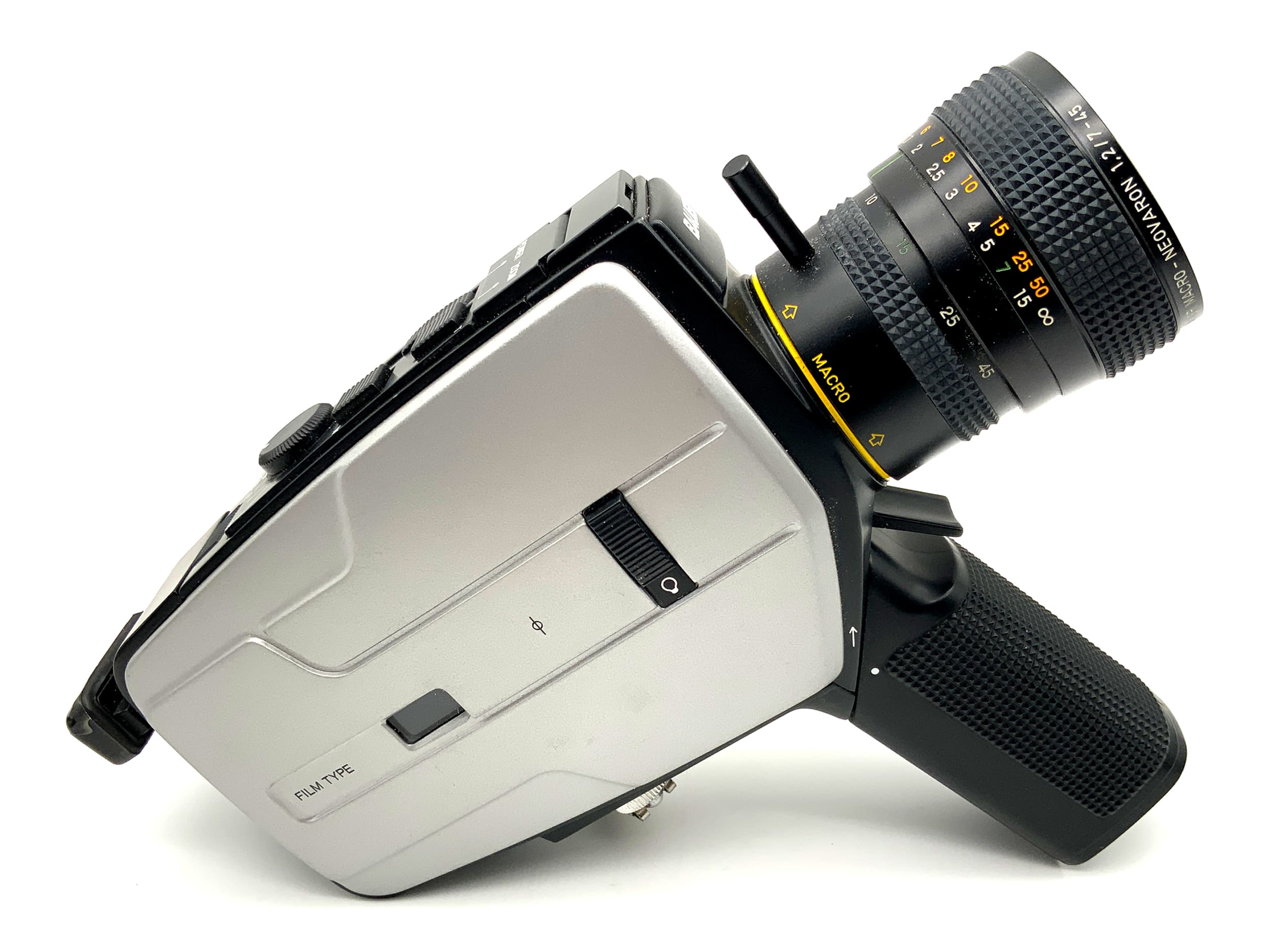 Bauer C47 XL film camera with Neovaron 1:1.2/7-45 Super 8 narrow film movie camera
