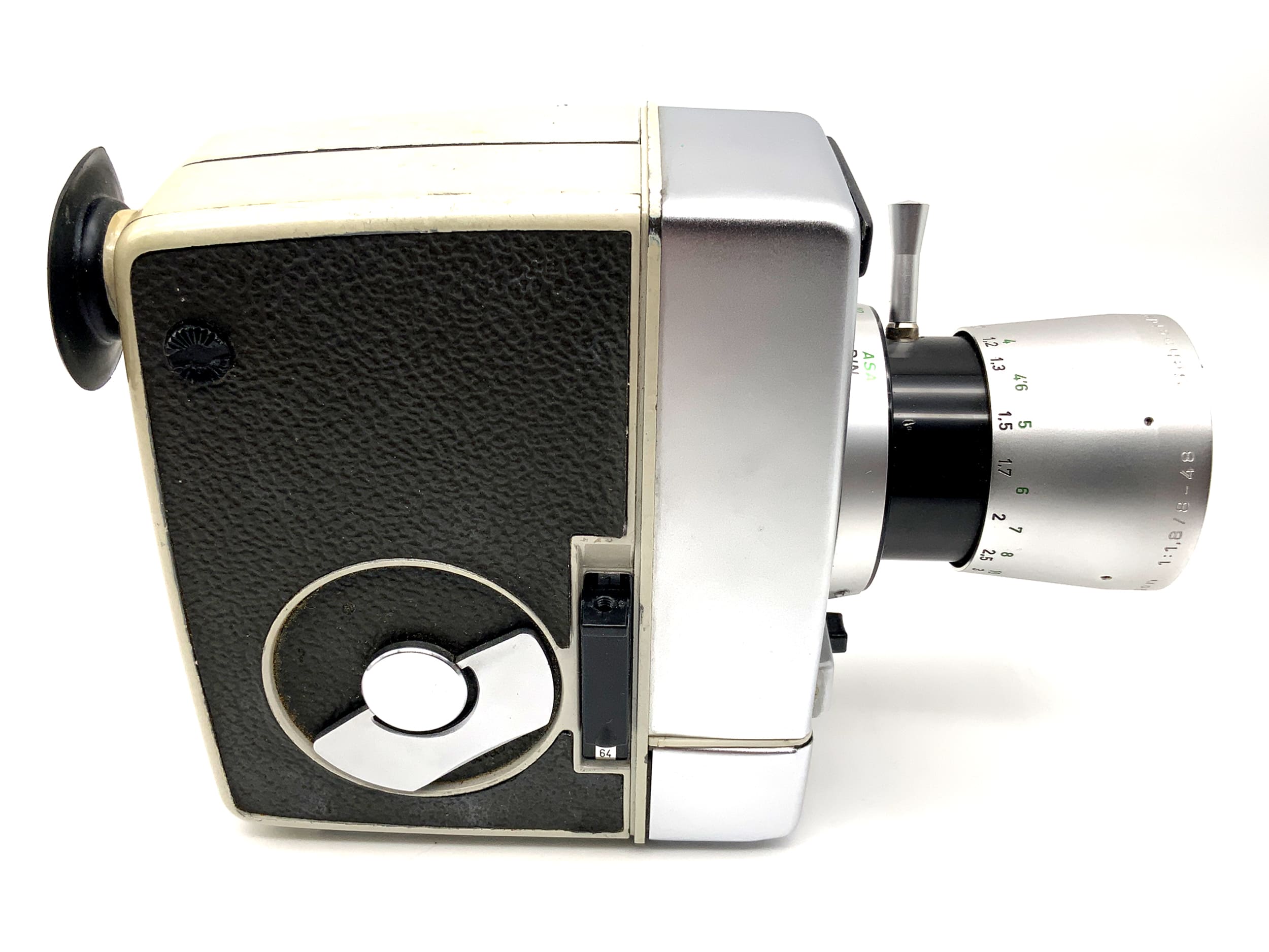 Bauer 88RS film camera with Variogon 1:1.8/8-48 lens and grip for double 8mm film