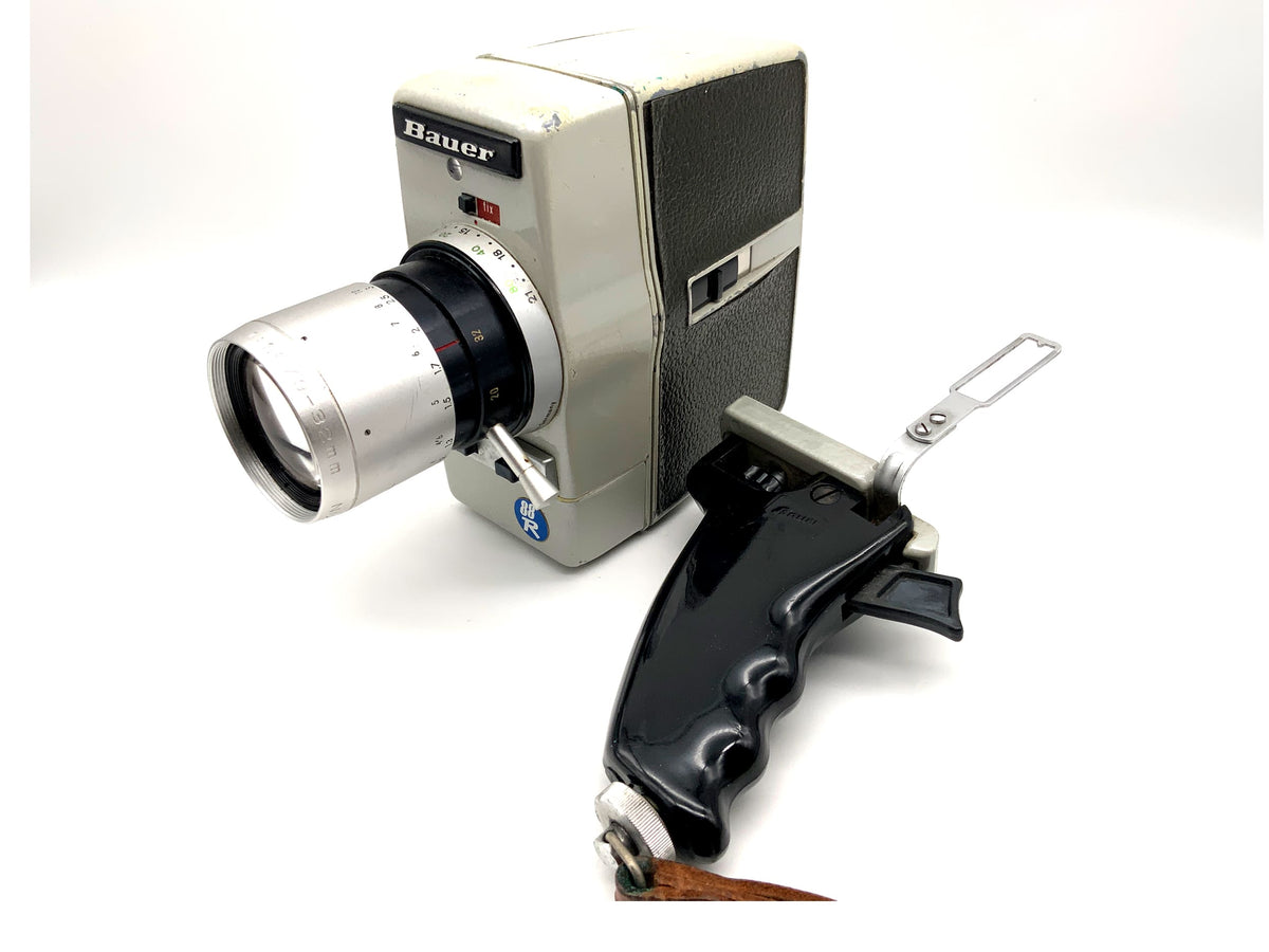 Bauer 88R film camera with 1:1.8/9-32mm variable lens and grip for double 8mm film