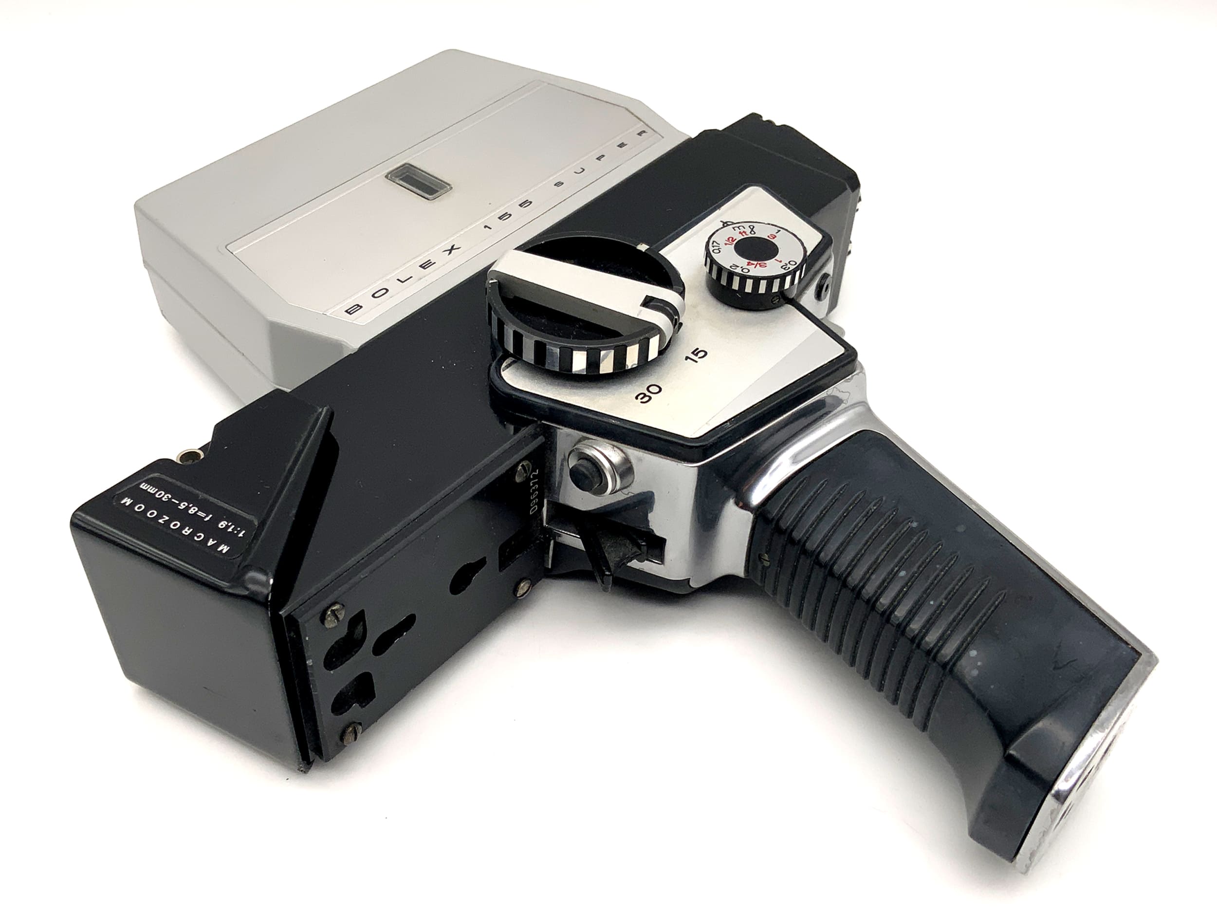 Bolex Paillard 155 Super film camera with macro zoom 1:1.9 f=8.5-30mm Super 8