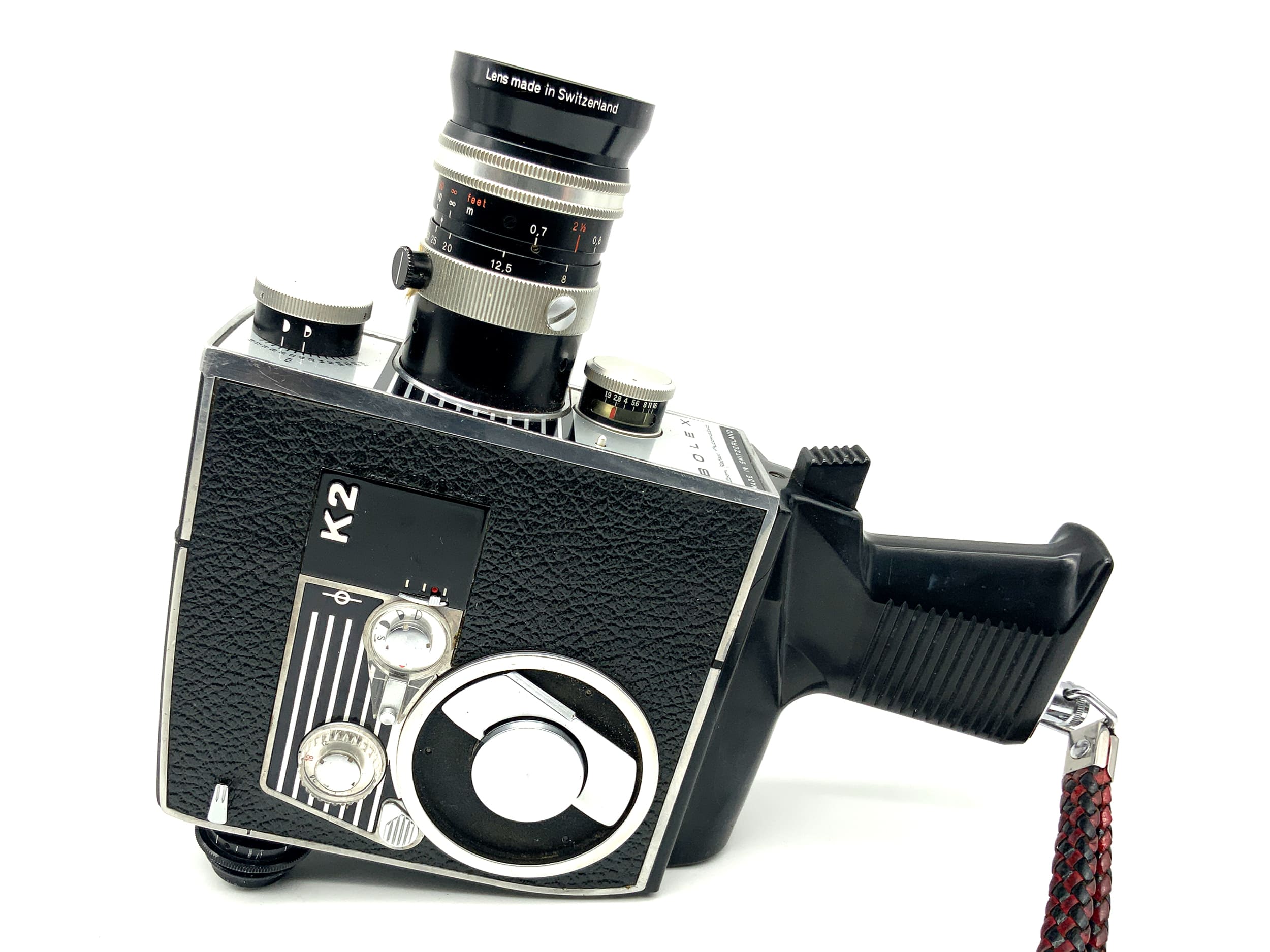 Bolex Paillard K2 film camera with Vario-Switar 1:1.9 f=8-36mm double 8mm