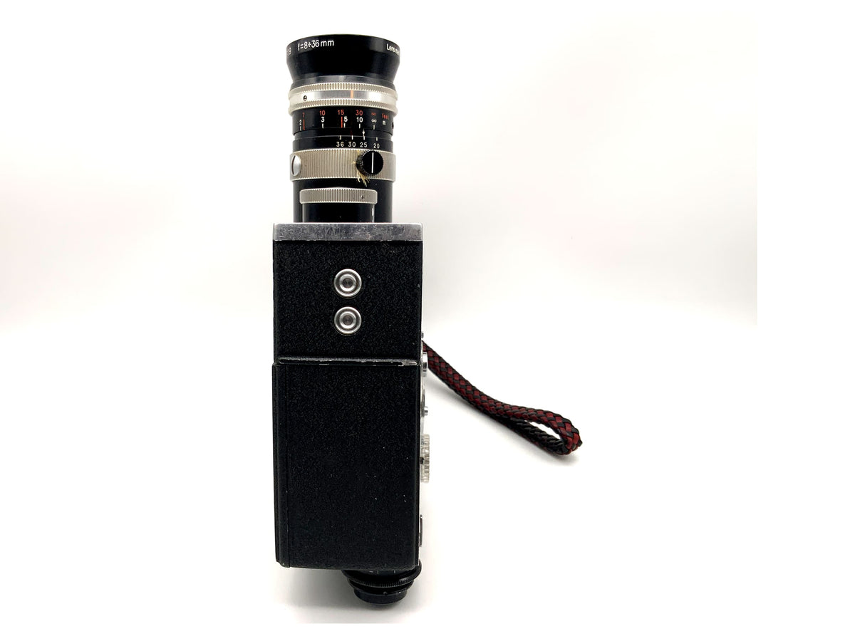Bolex Paillard K2 film camera with Vario-Switar 1:1.9 f=8-36mm double 8mm