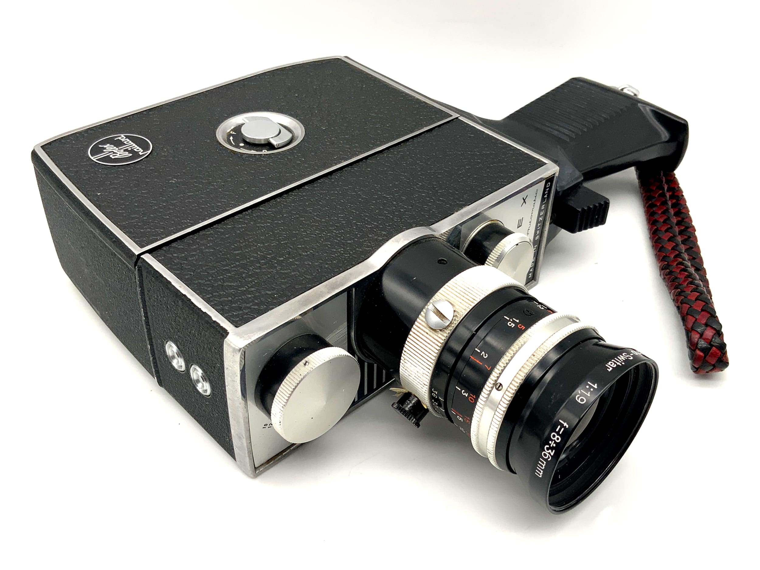 Bolex Paillard K2 film camera with Vario-Switar 1:1.9 f=8-36mm double 8mm