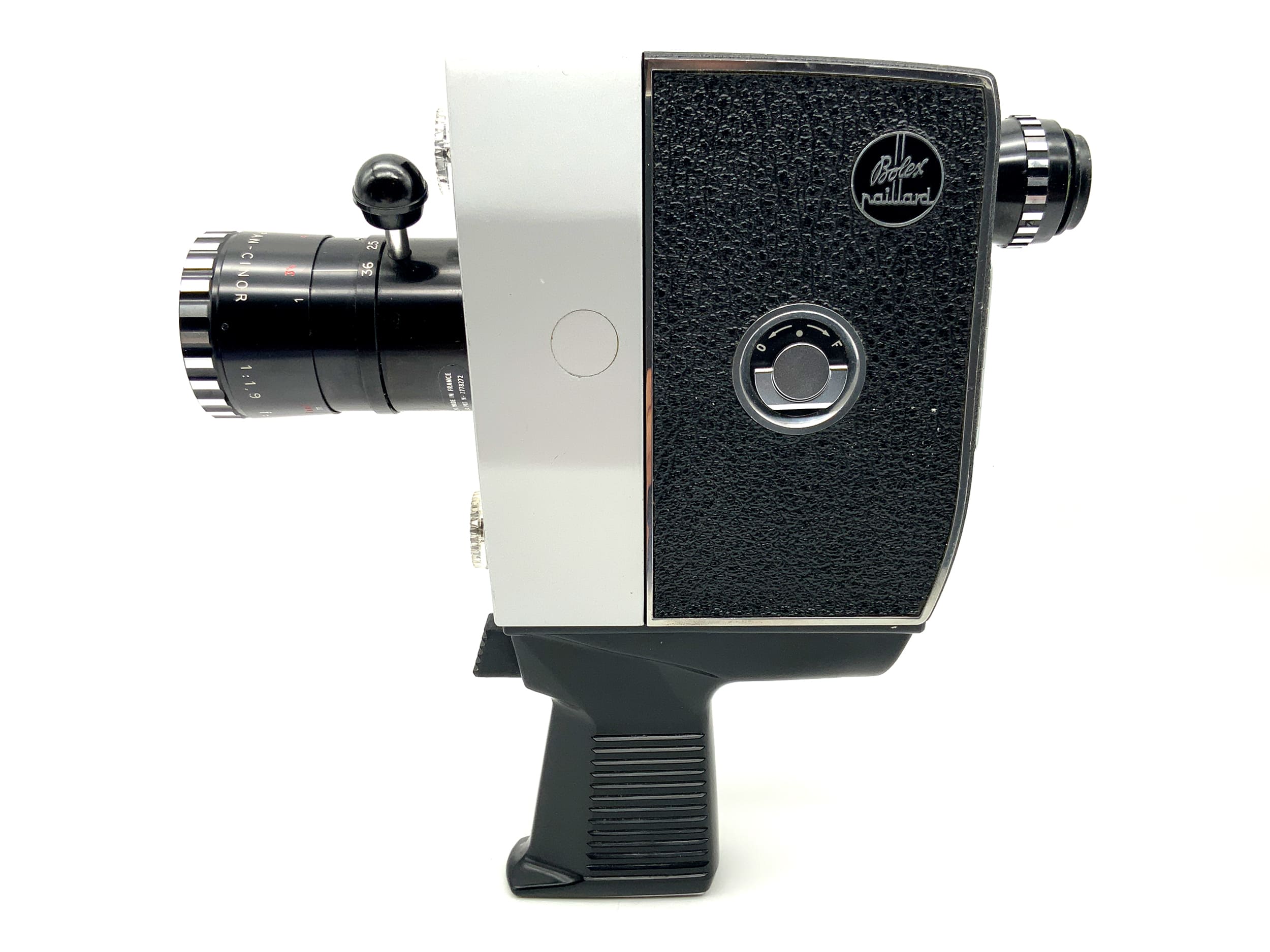 Bolex Paillard Zoom Reflex P4 automatic film camera with 1:1.9 f=9-36mm double 8mm