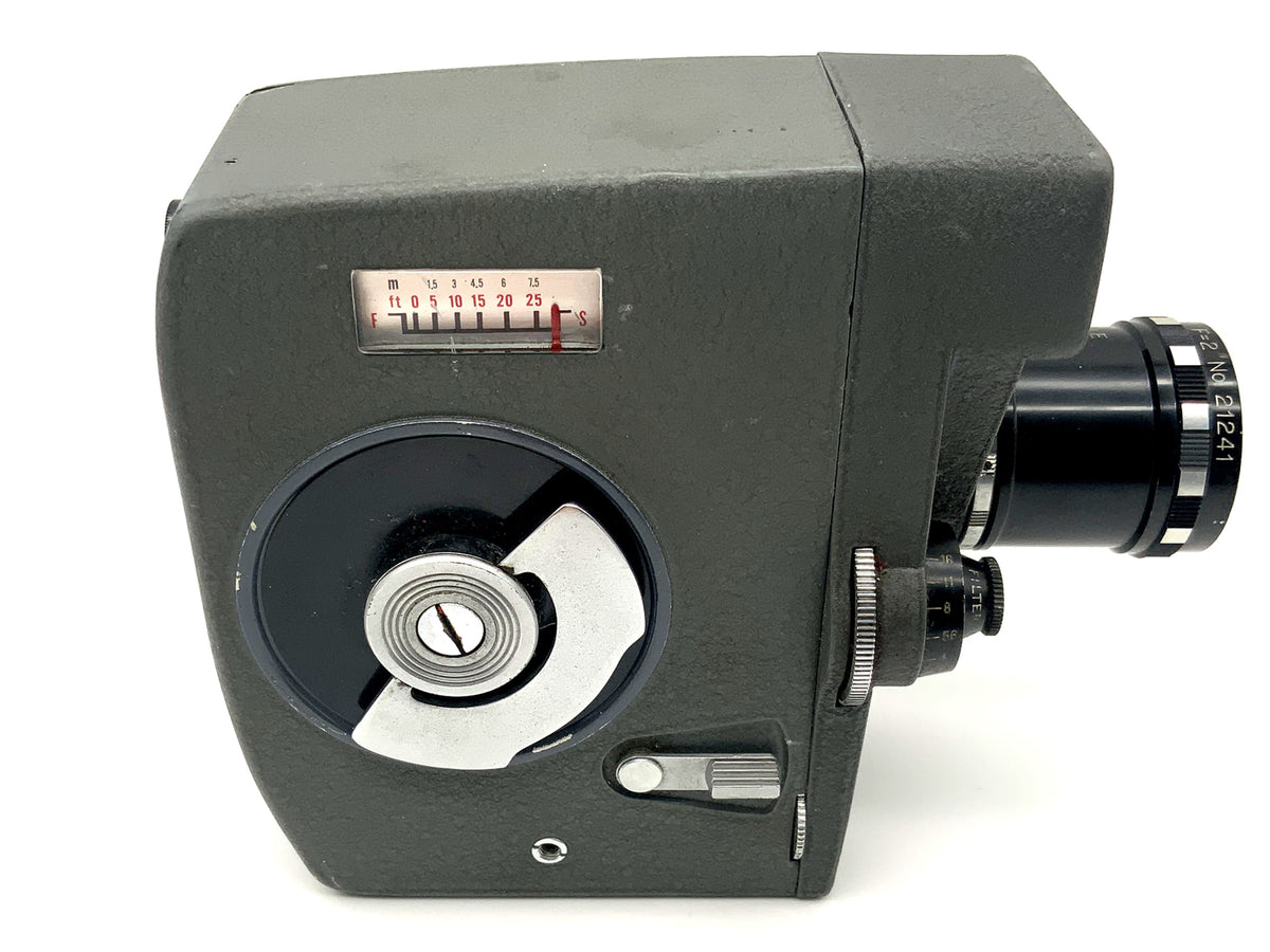 Featon 8EZ film camera with wide angle zoom lens F=2 and grip, dual 8mm