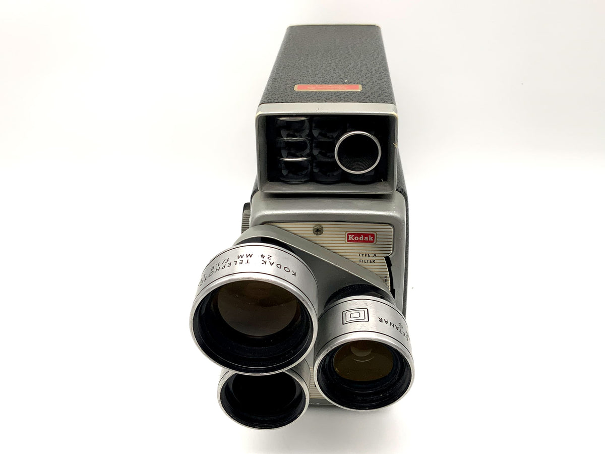 Kodak Scopemeter film camera with Ektanar f/1.9 telephoto lens, wide angle dual 8mm