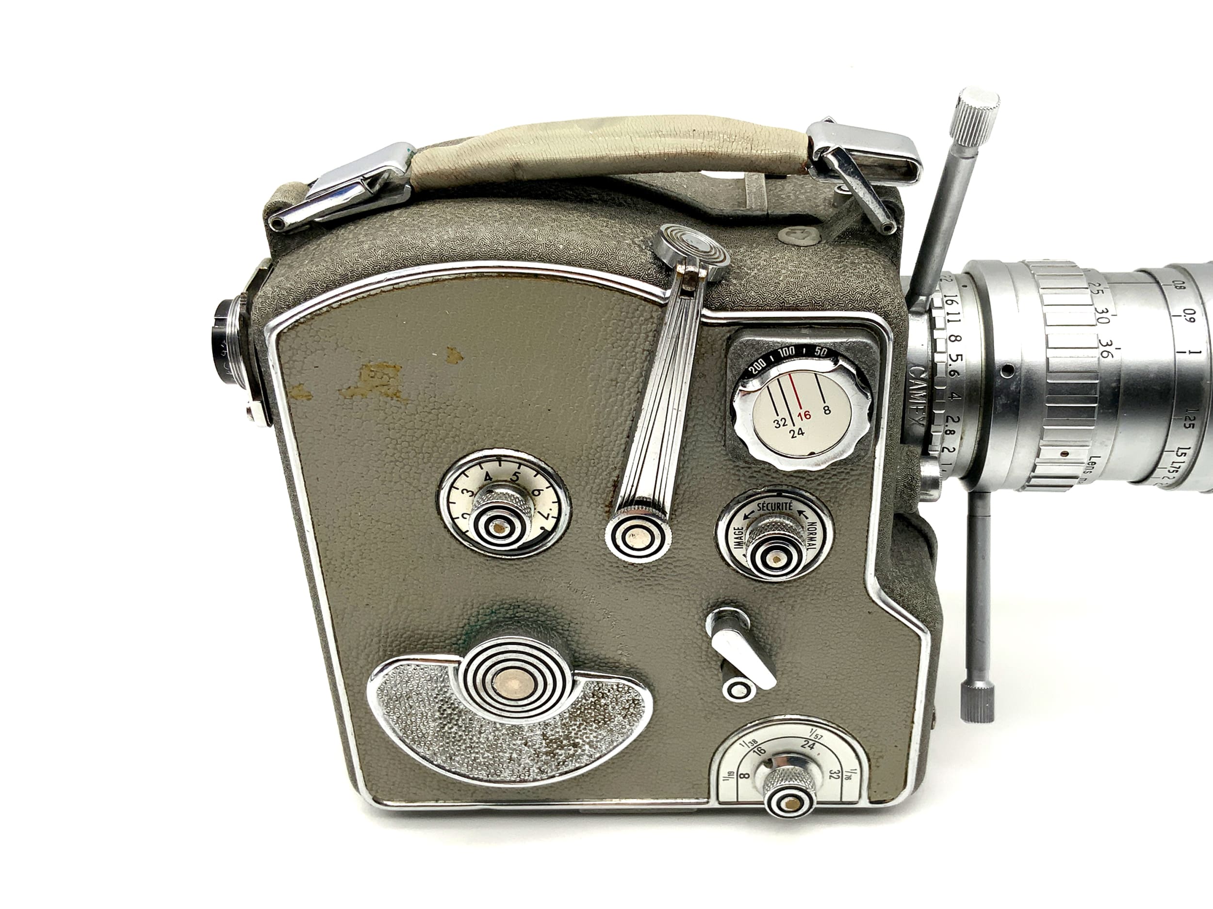 Camex 8 Cellule Reflex Film Camera Angenieux Type K3 1:1.4 F:9-36mm Double 8mm