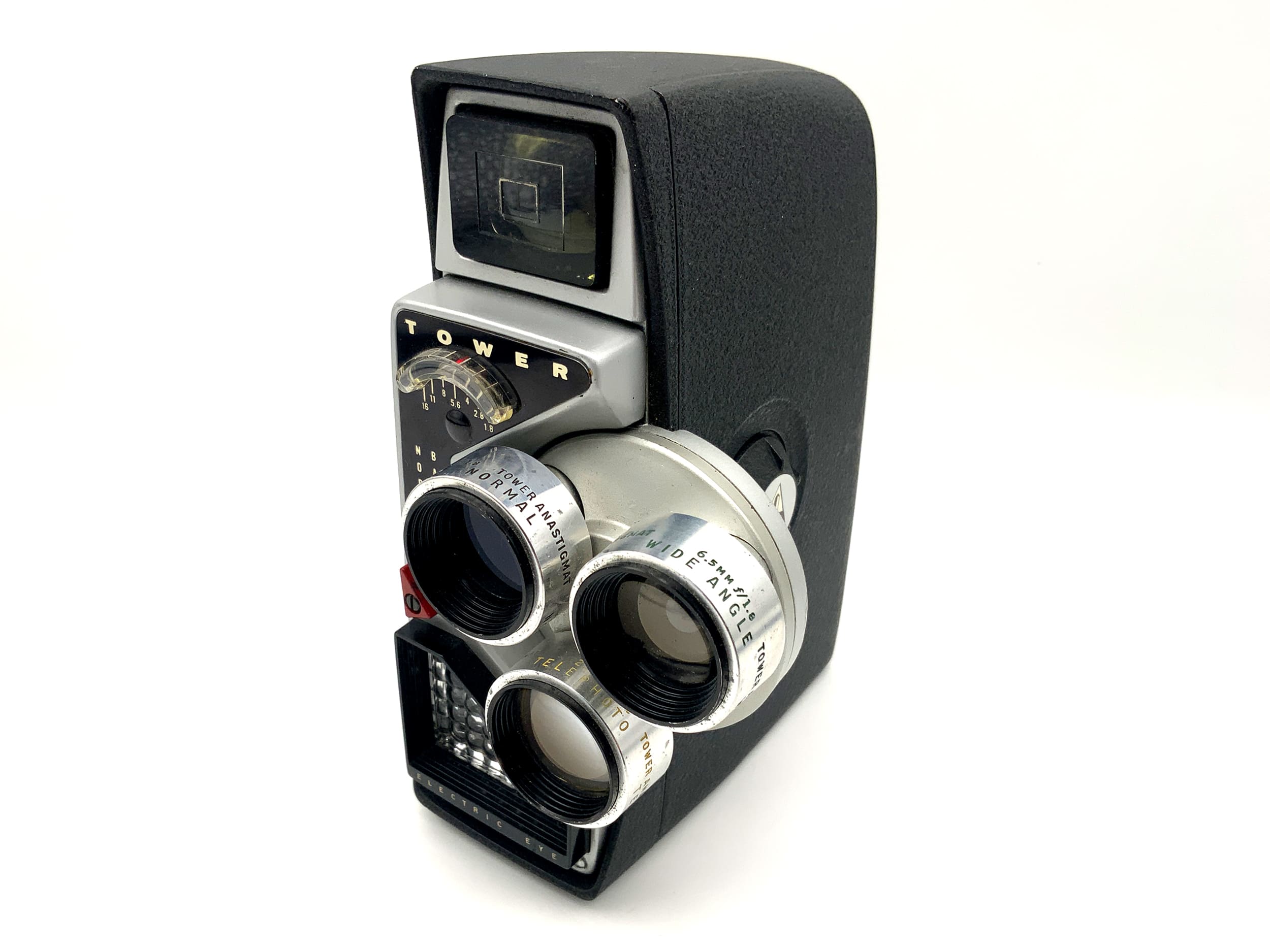 Tower Normal Backlight film camera with 3x Anastigmat 6.5mm, 10mm, 25mm dual 8mm lenses