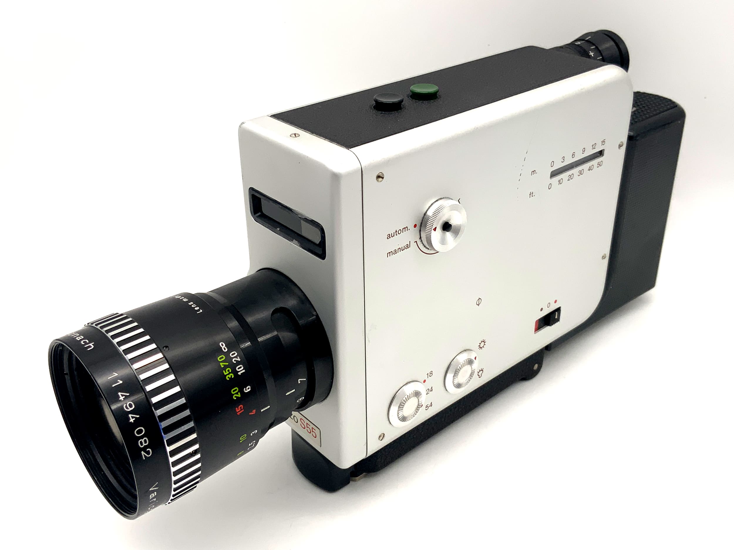 Braun Nizo S55 film camera with Variogon 1:1.8/7-56mm Super 8 lens.
